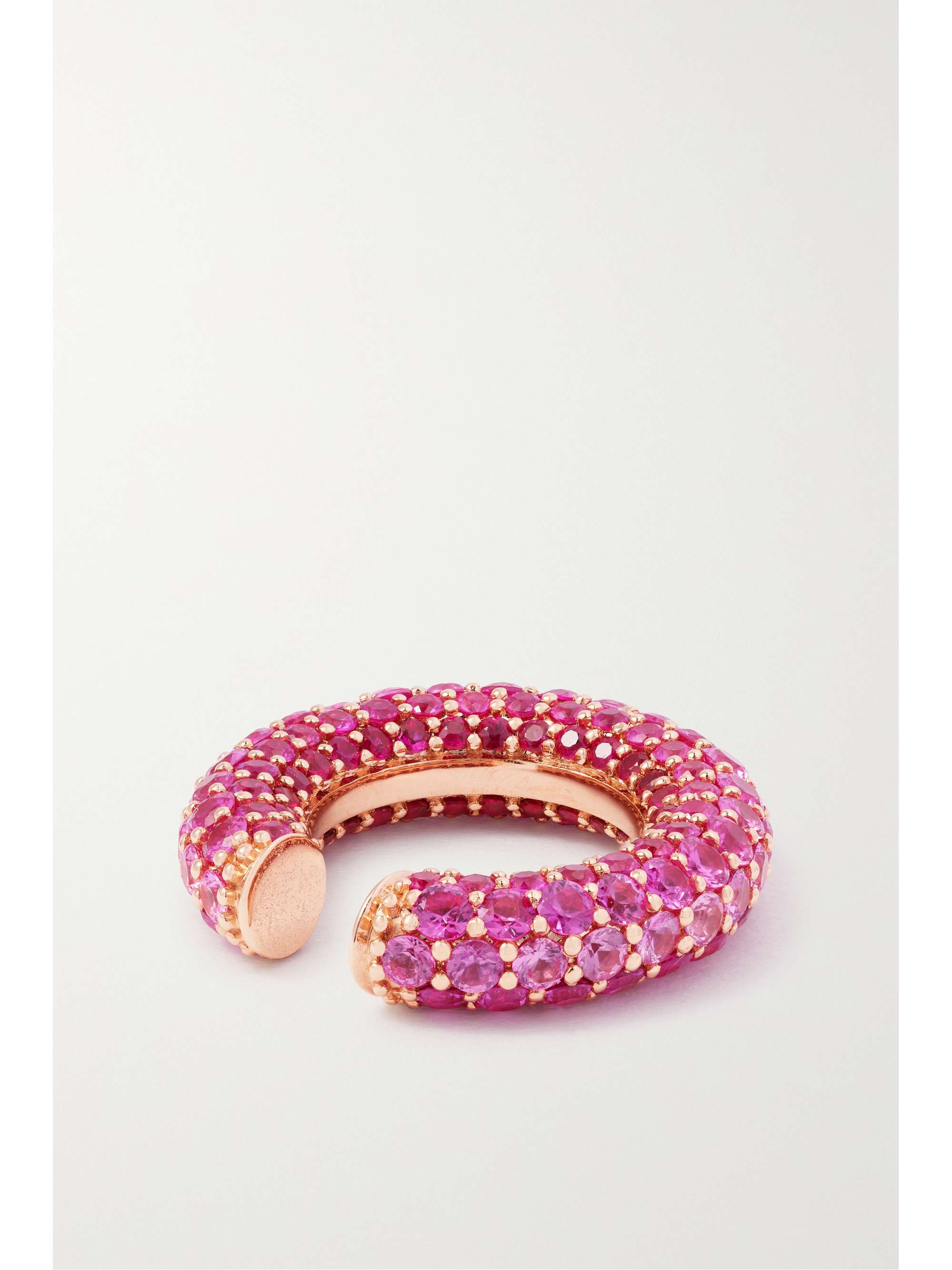 EMILY P. WHEELER + NET SUSTAIN Flamingo ombré 18-karat recycled rose gold, sapphire and ruby ear cuff