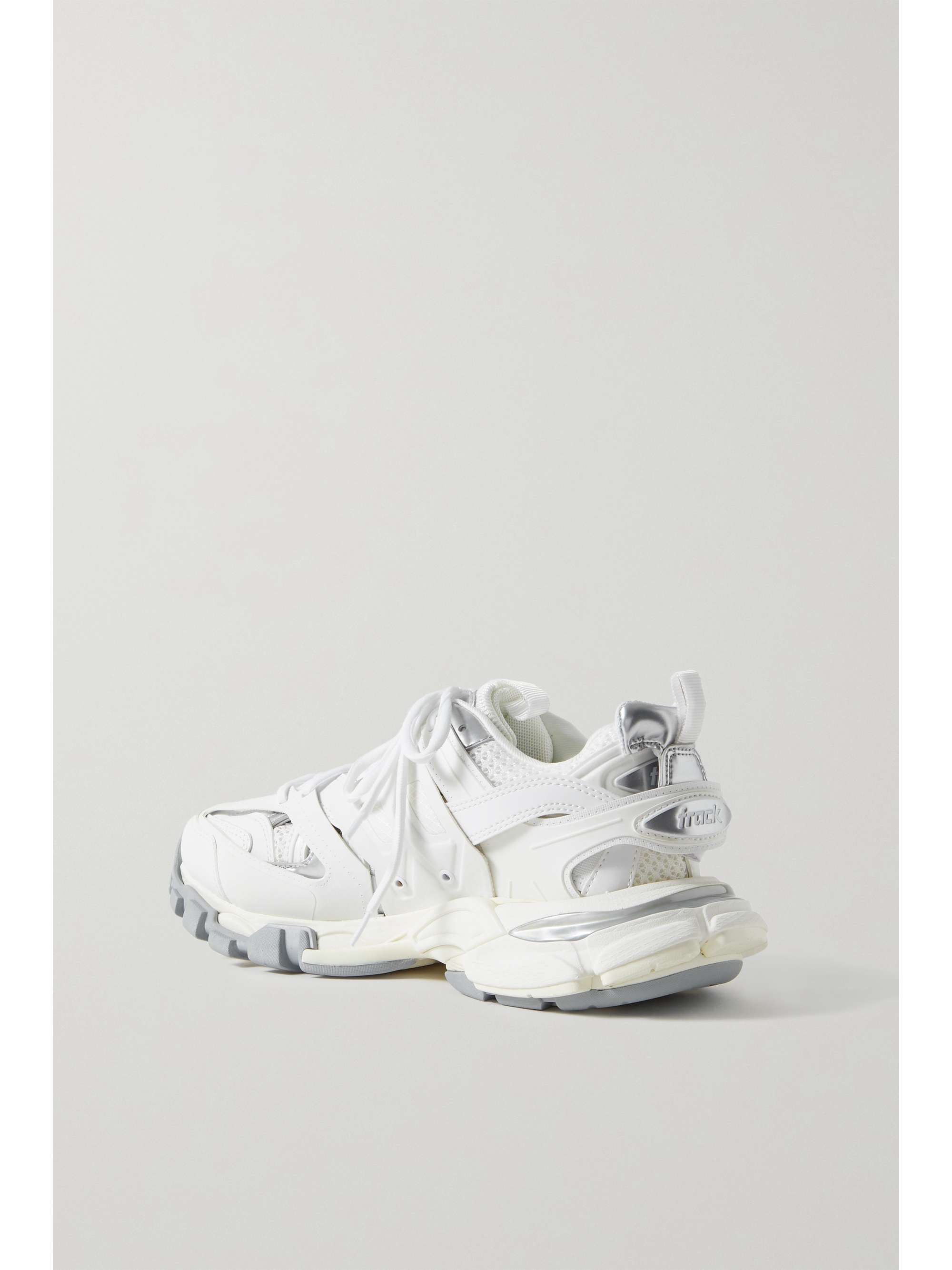 BALENCIAGA Track leather-trimmed mesh and rubber sneakers