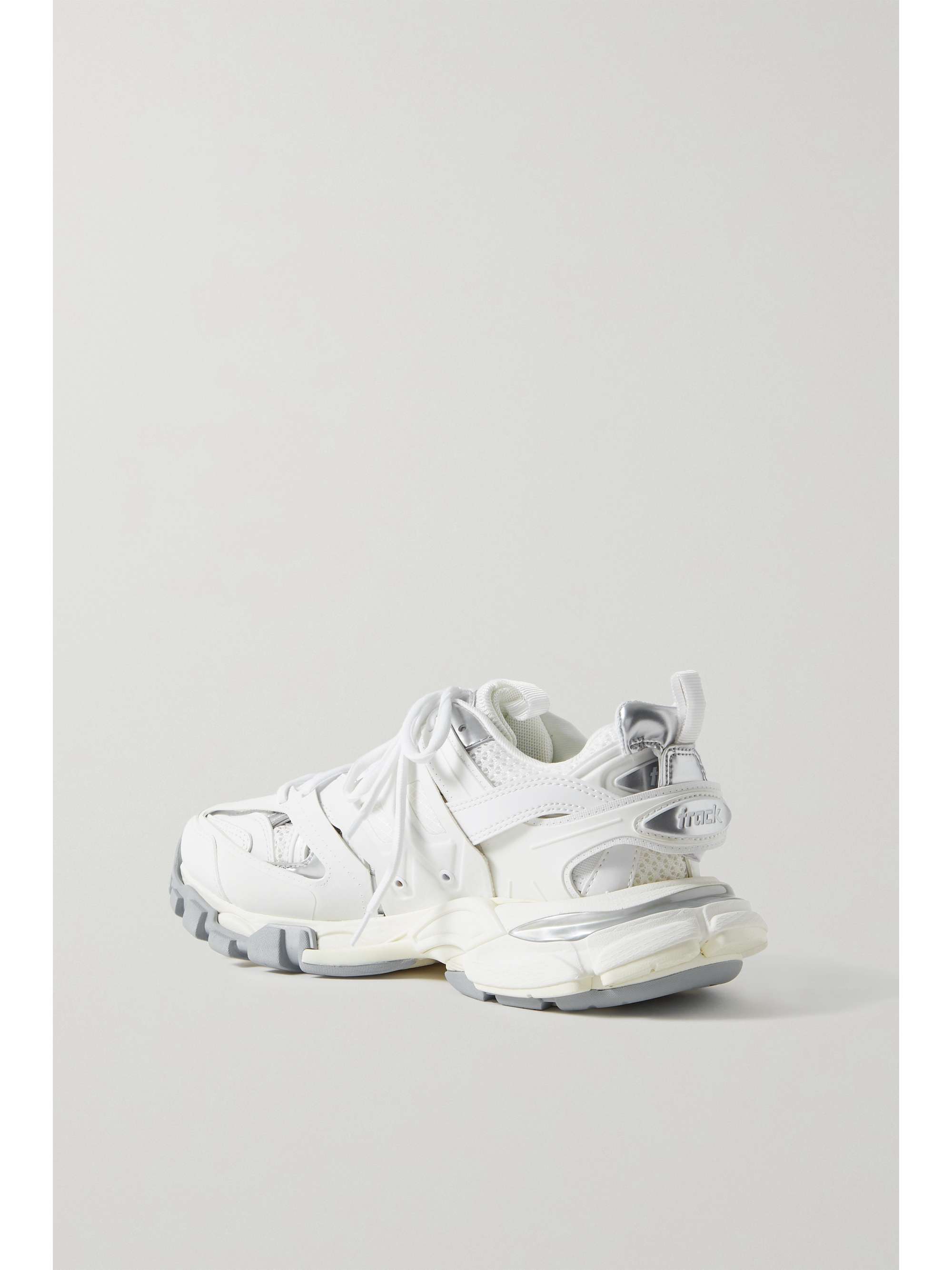 Arashigaoka patrulje PEF BALENCIAGA Track leather-trimmed mesh and rubber sneakers | NET-A-PORTER