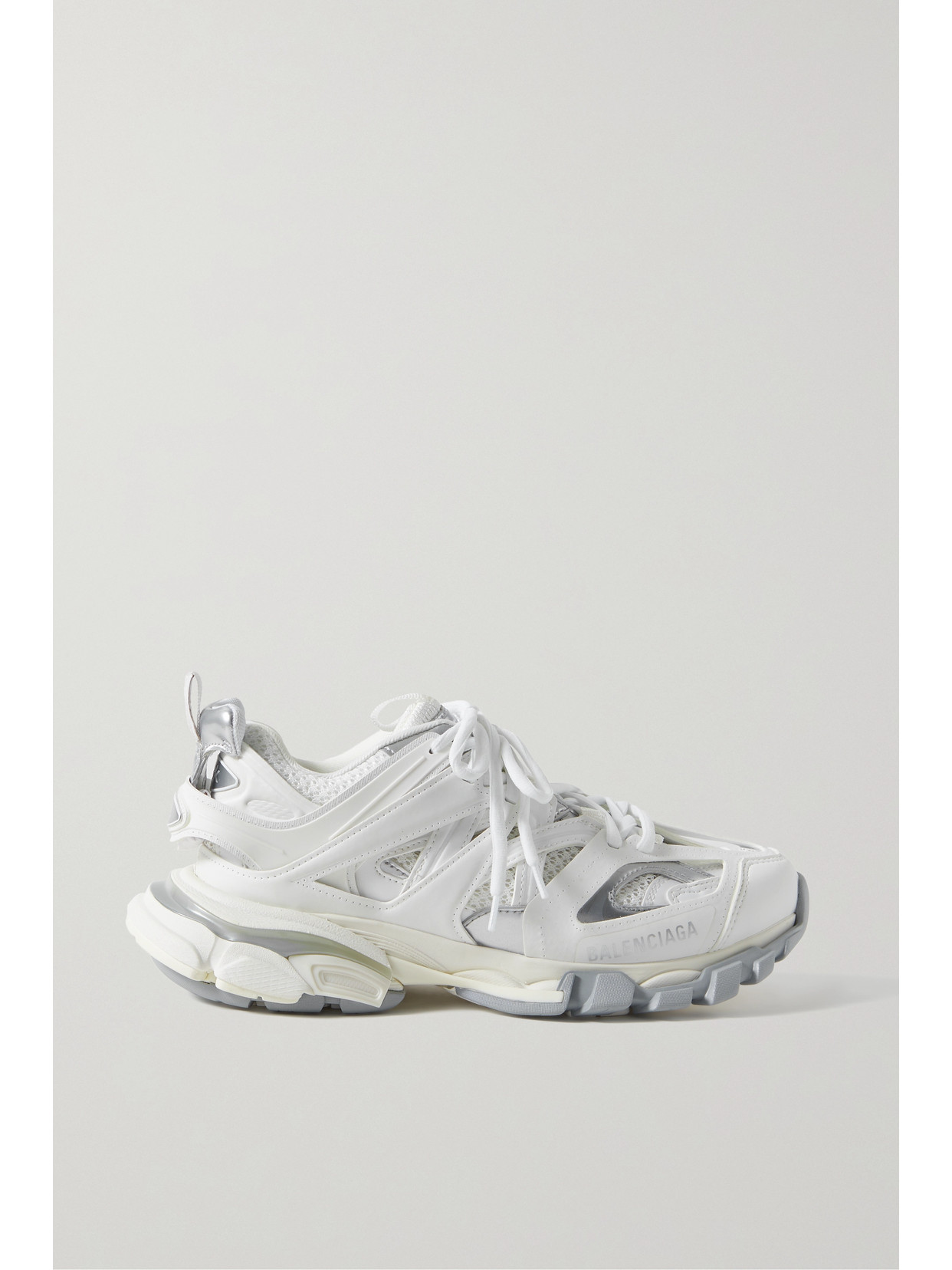 Balenciaga Track Leather-trimmed Mesh And Rubber Sneakers In White