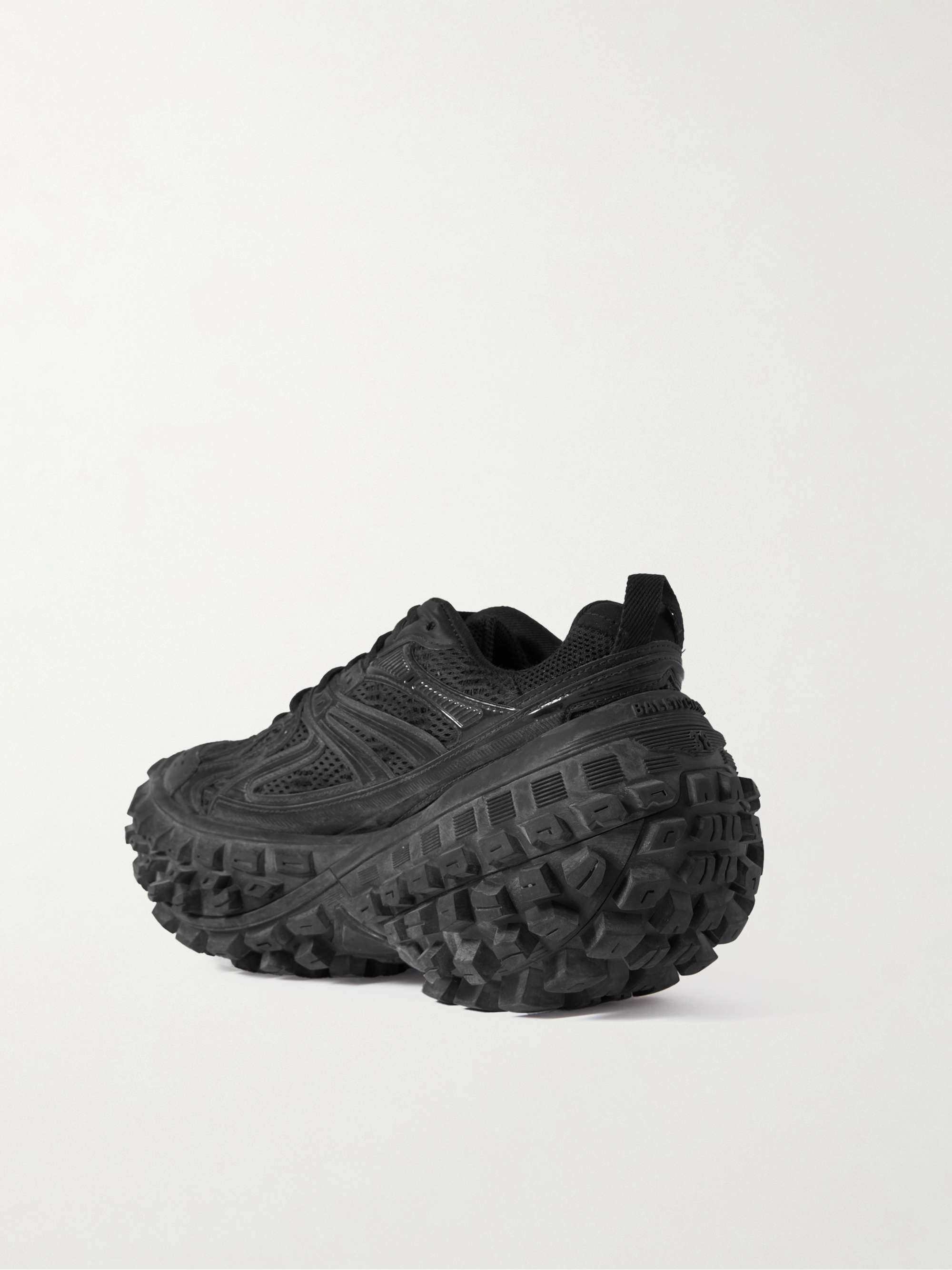 BALENCIAGA Defender mesh and rubber platform sneakers