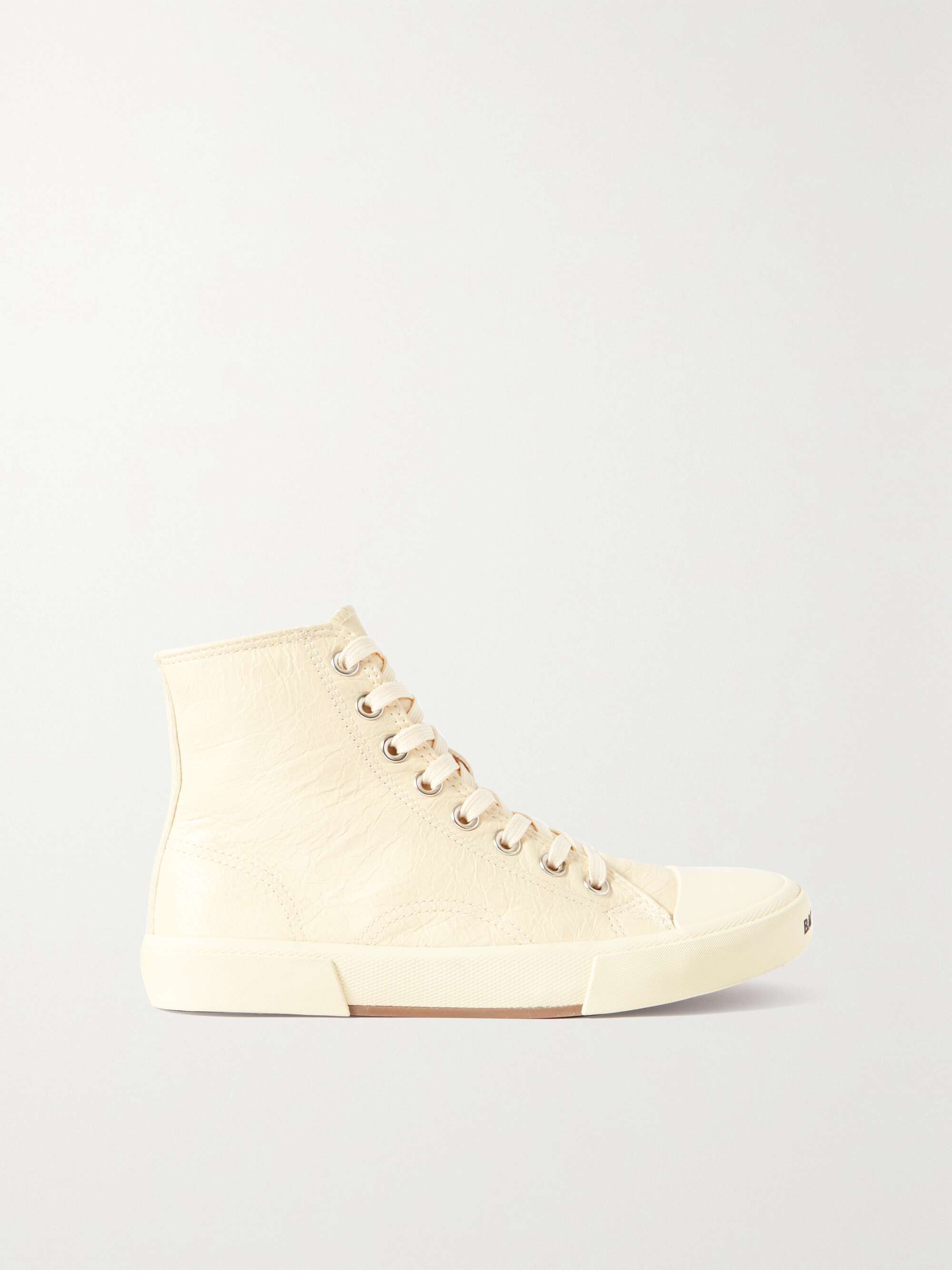 Paris cracked-leather high-top sneakers | NET-A-PORTER