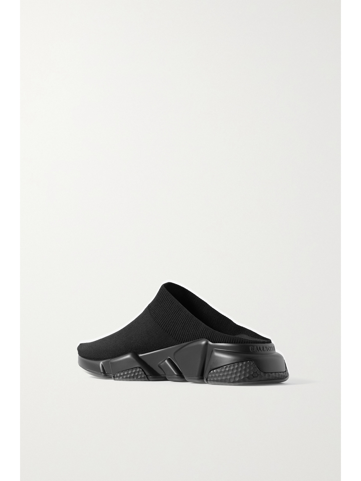 Balenciaga Speed Stretch Knit Sporty Mules In Black