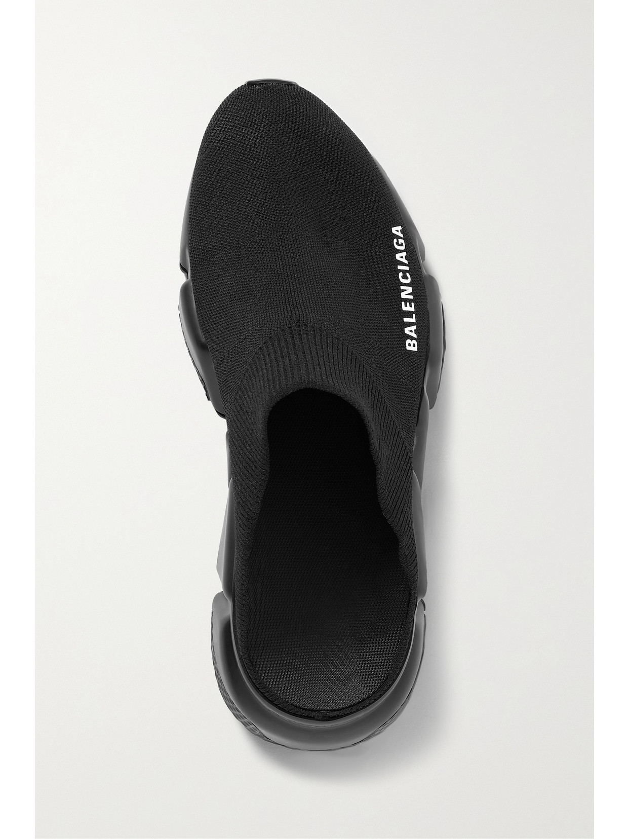 Balenciaga Speed Stretch Knit Sporty Mules In Black
