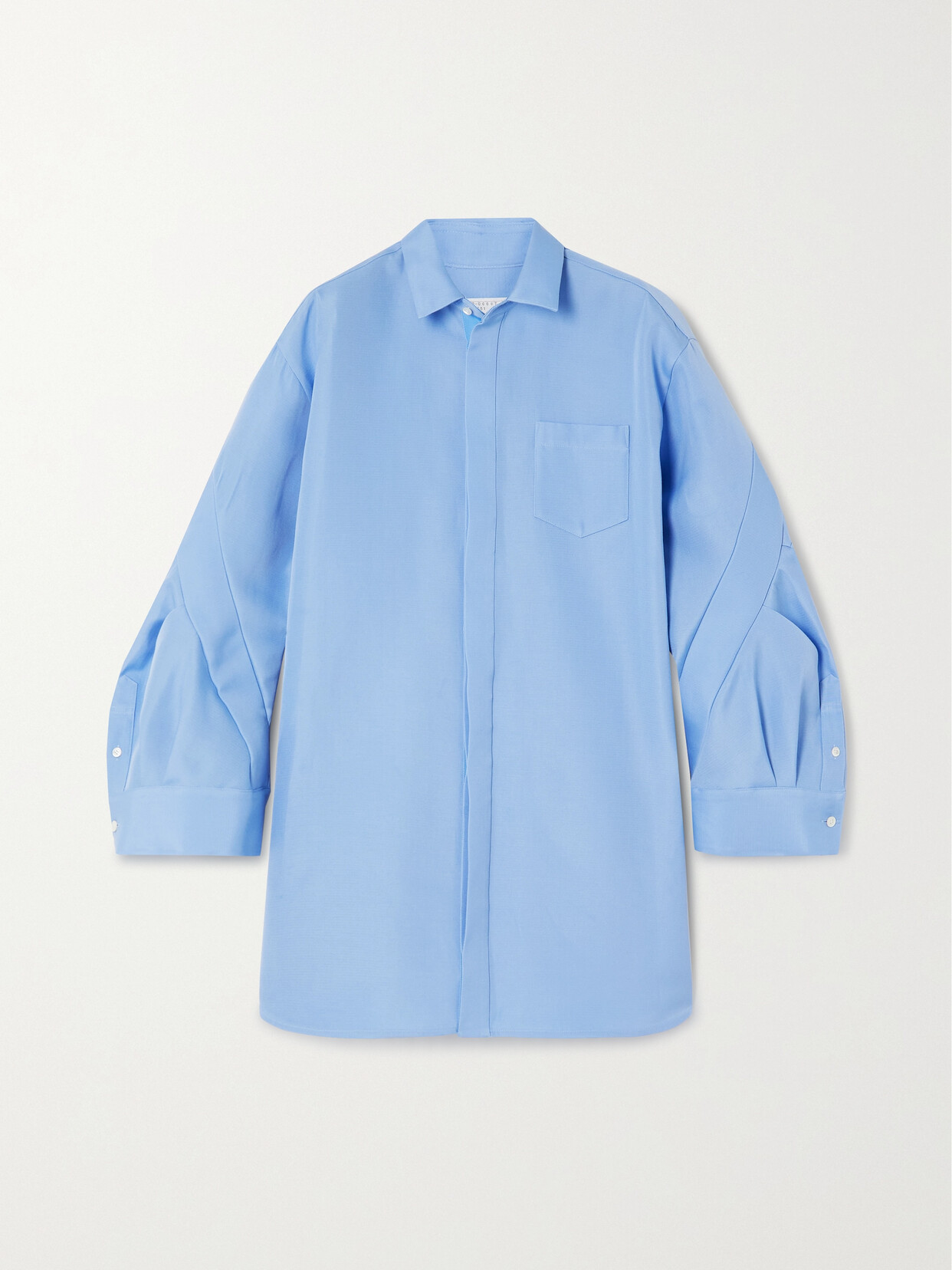 Sacai - Oversized Silk And Cotton-blend Twill Dress - Blue