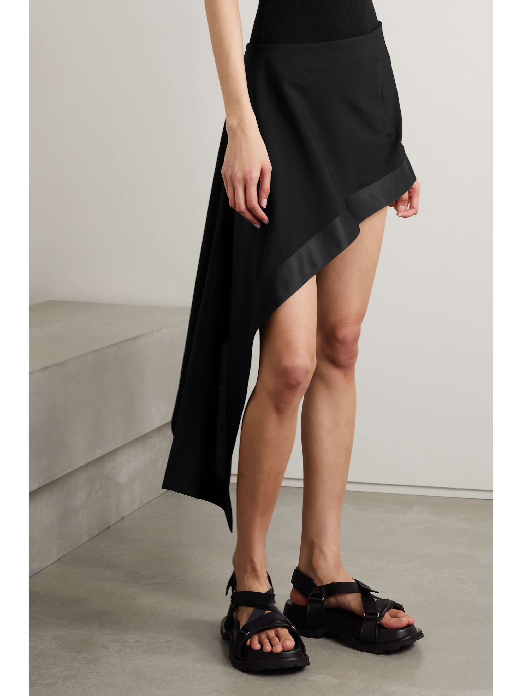 0900~Silk Asymmetrical ARIANA Skirt with Floral Print and Belt main image 0