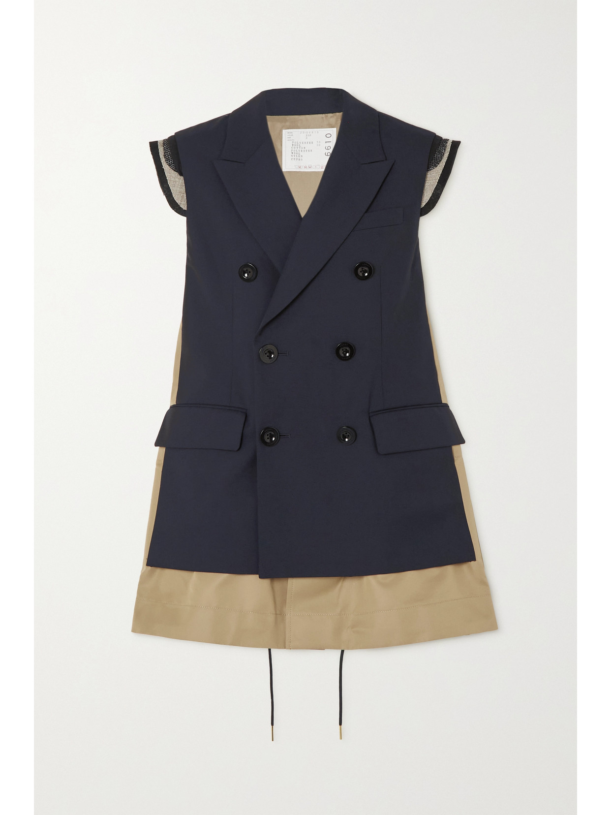 Sacai - Layered Wool-blend And Twill Vest - Blue