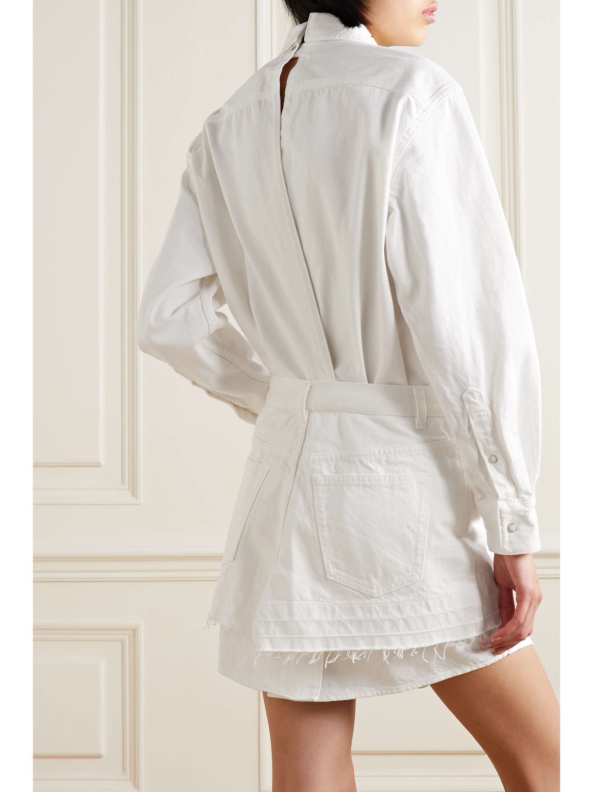 SACAI 分层式牛仔布迷你连衣裙