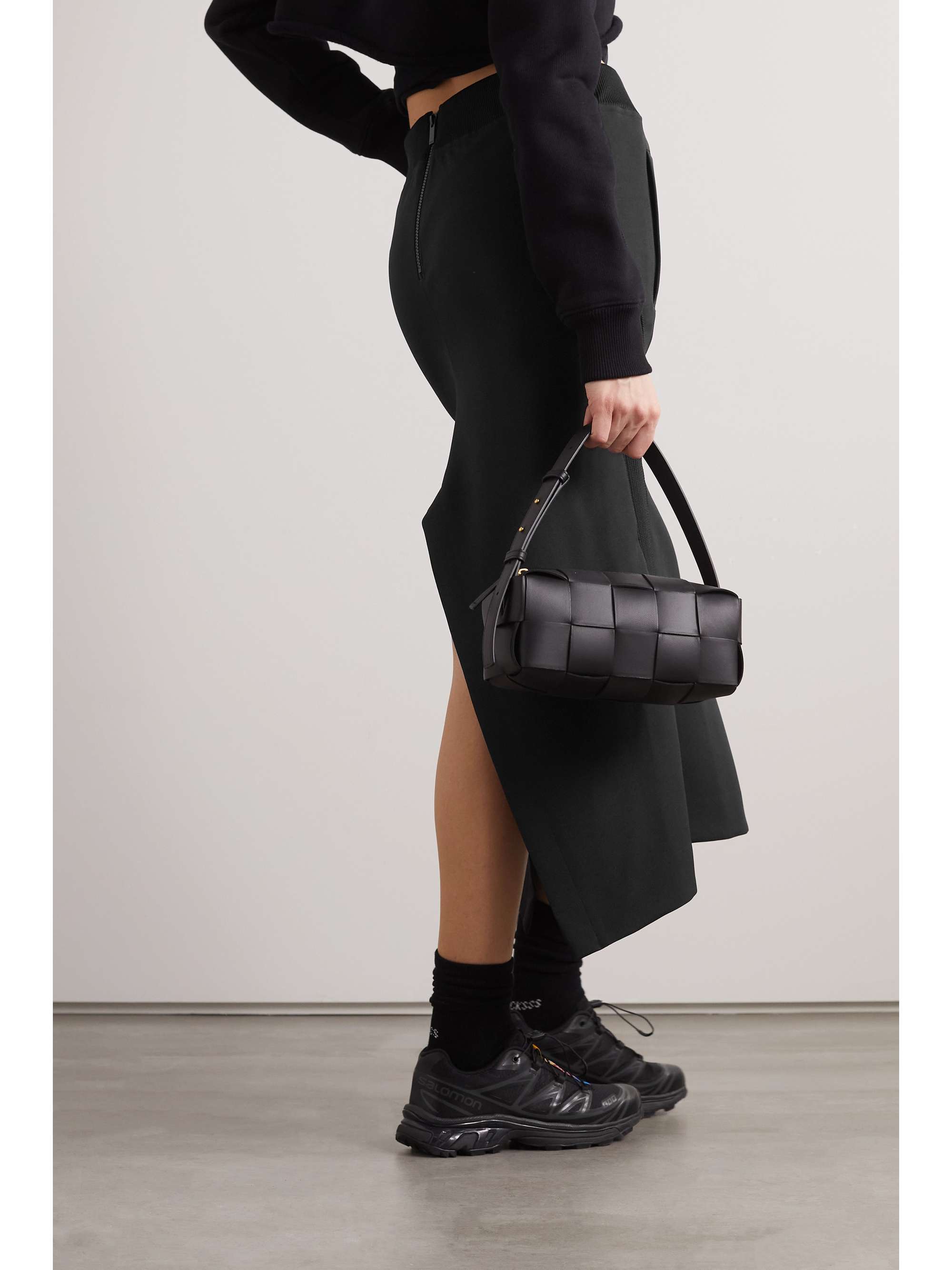 SACAI Tech-jersey midi skirt