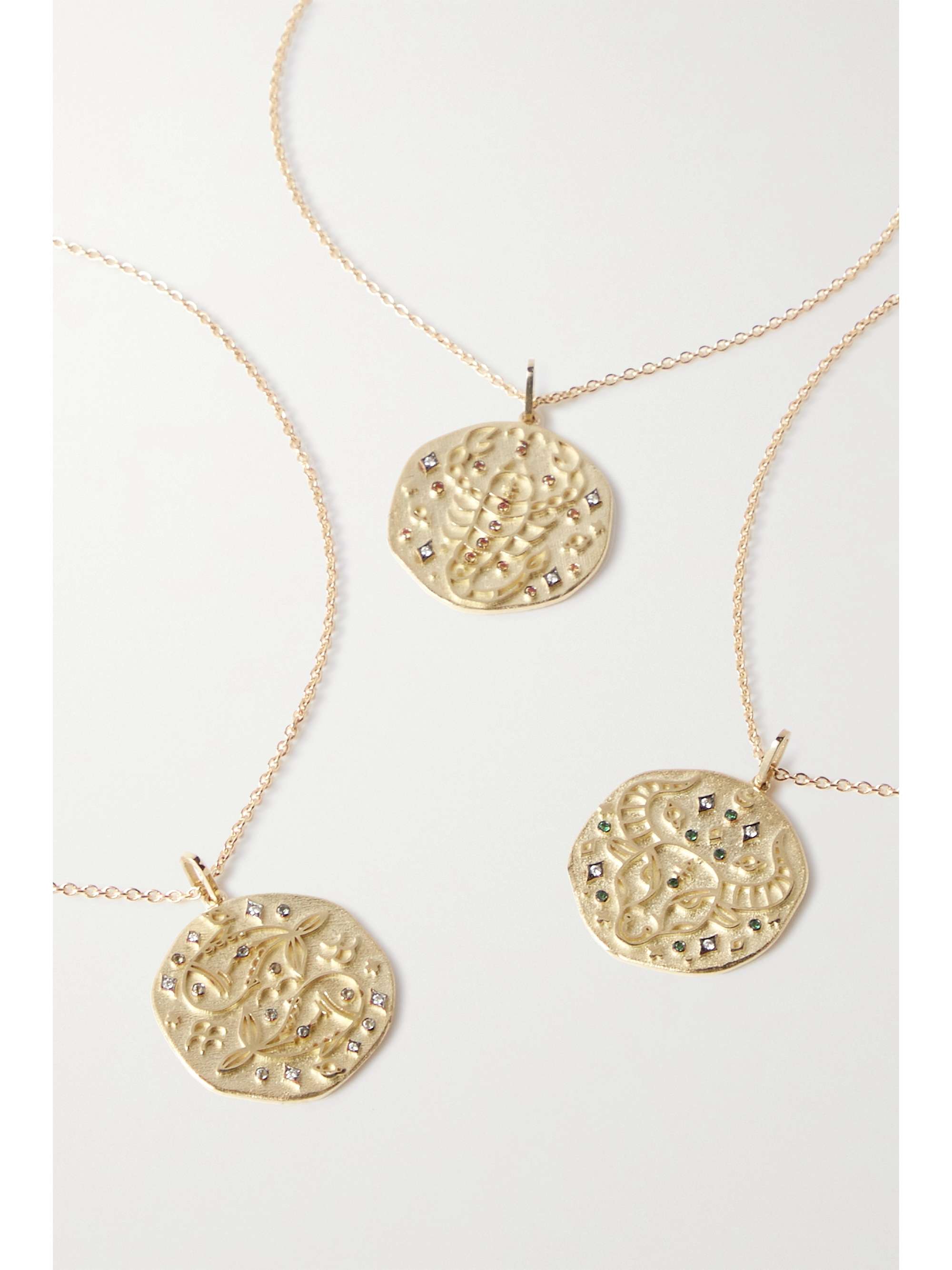 CHARMS COMPANY Zodiac 14K 黄金多种宝石项链