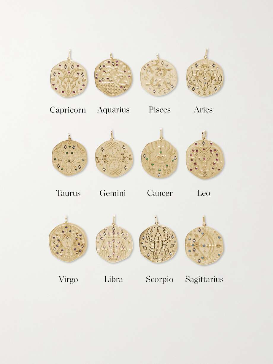 net-a-porter.com | Charms Company Zodiac 14-Karat Gold Multi-Stone Necklace