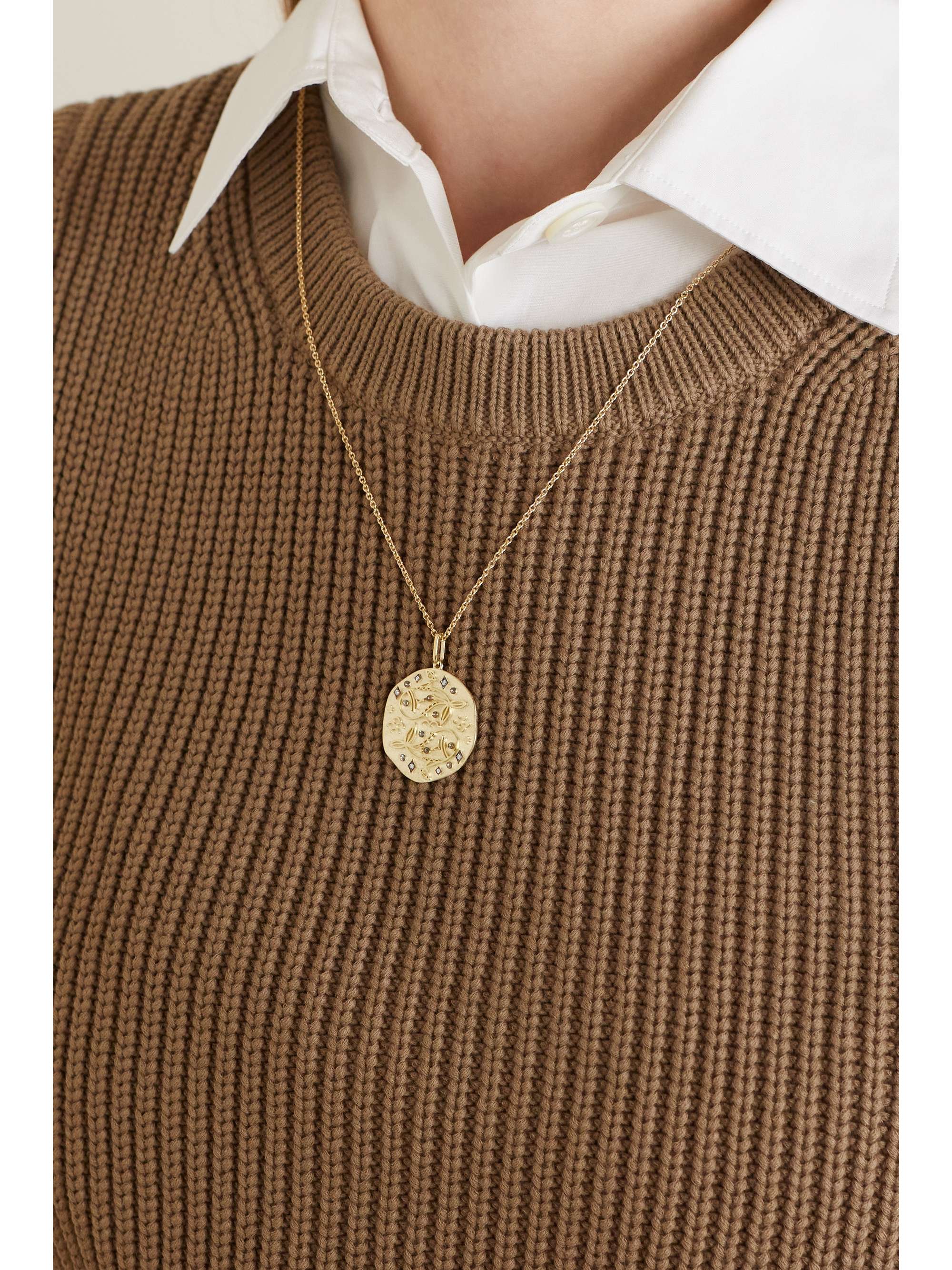 CHARMS COMPANY Zodiac 14K 黄金多种宝石项链