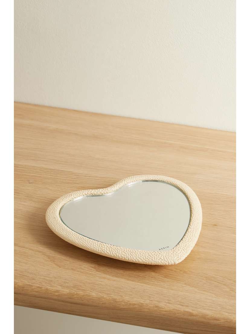 AERIN Textured-leather Hand Mirror
