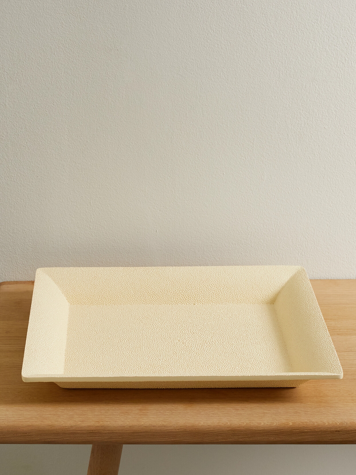 AERIN - Textured Faux Suede Tray - Cream