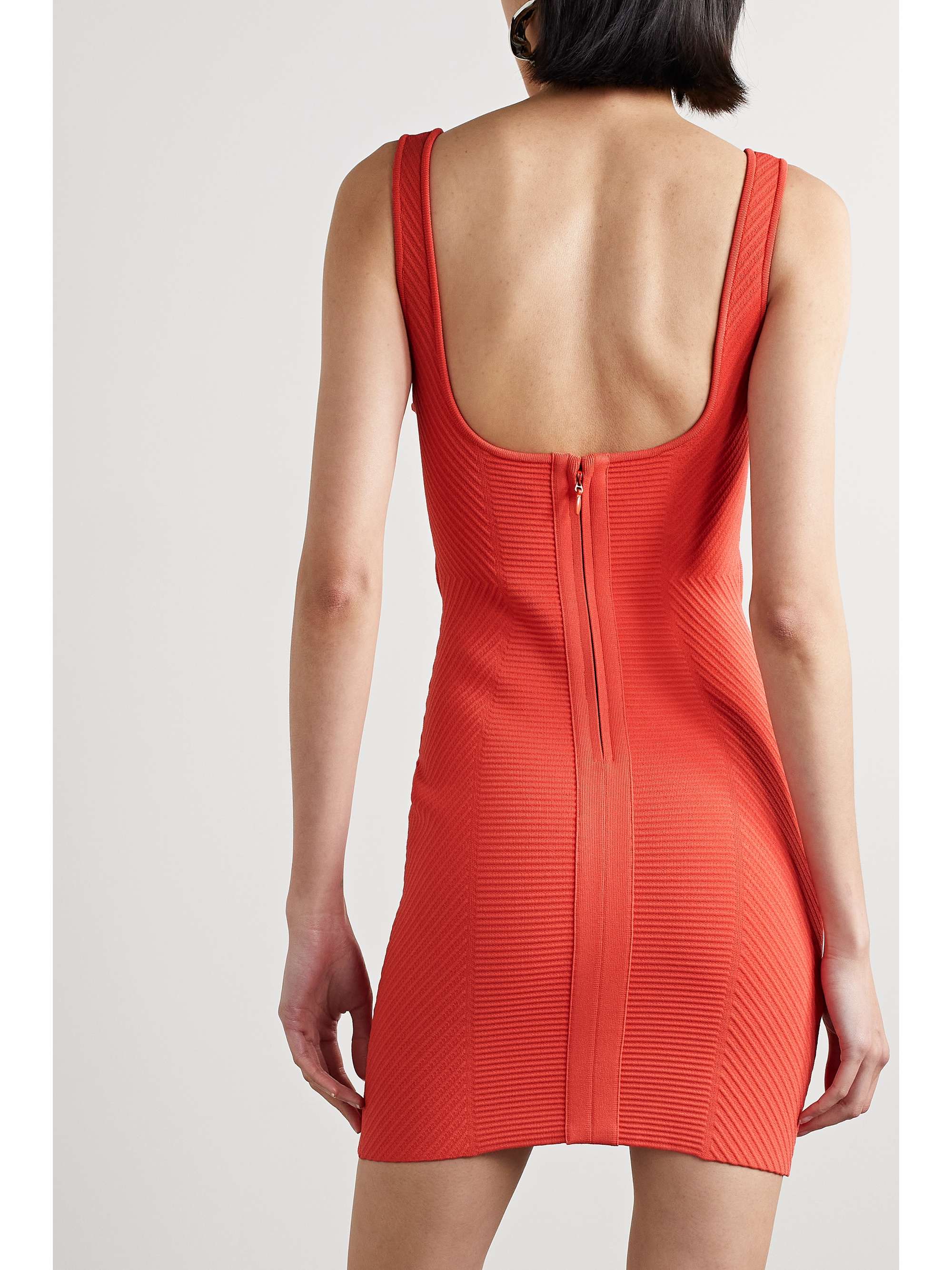 HERVÉ LÉGER Ottoman cutout ribbed recycled-bandage mini dress
