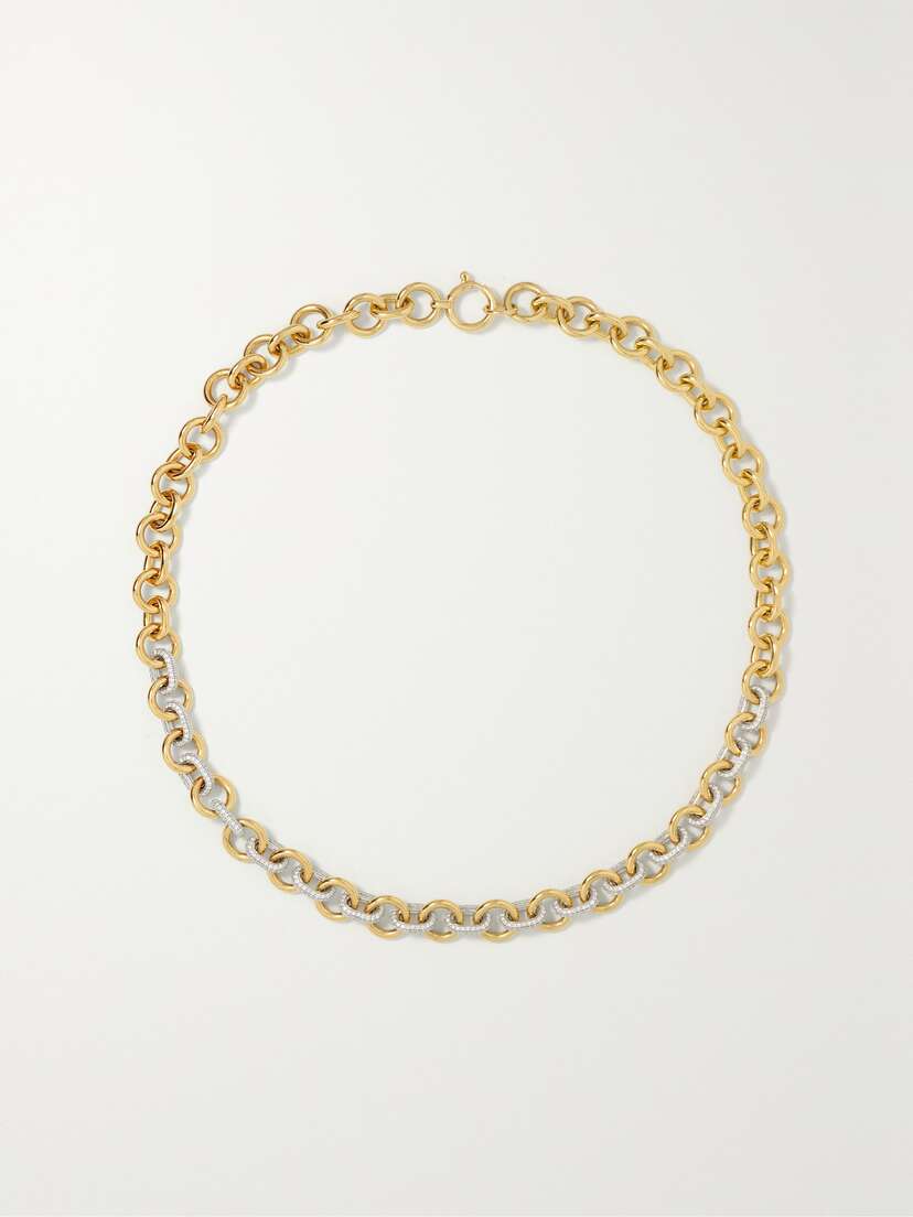 Foundrae 18-karat White And Yellow Gold Diamond Necklace