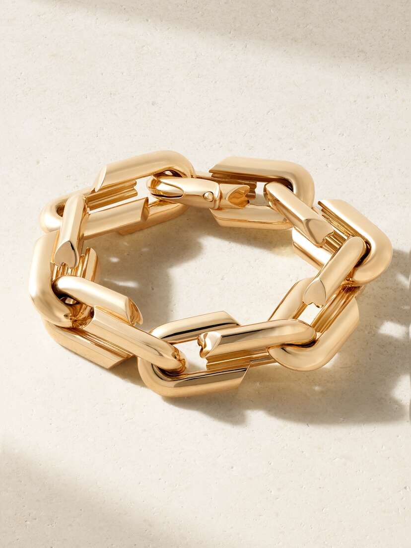 Foundrae Oversized Strong Hearts 18-karat Gold Bracelet