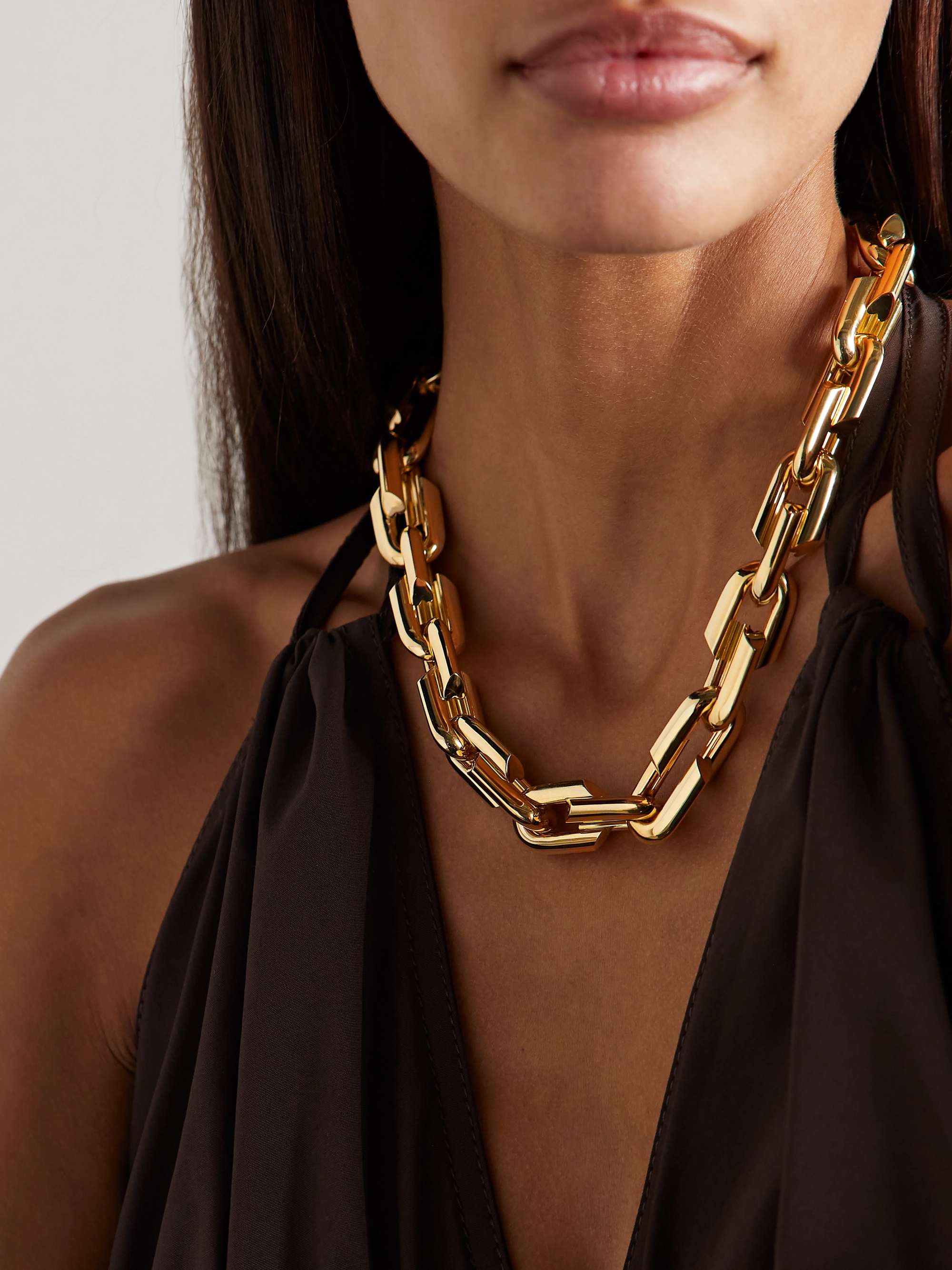 FOUNDRAE Oversized Strong Hearts 18-karat gold necklace