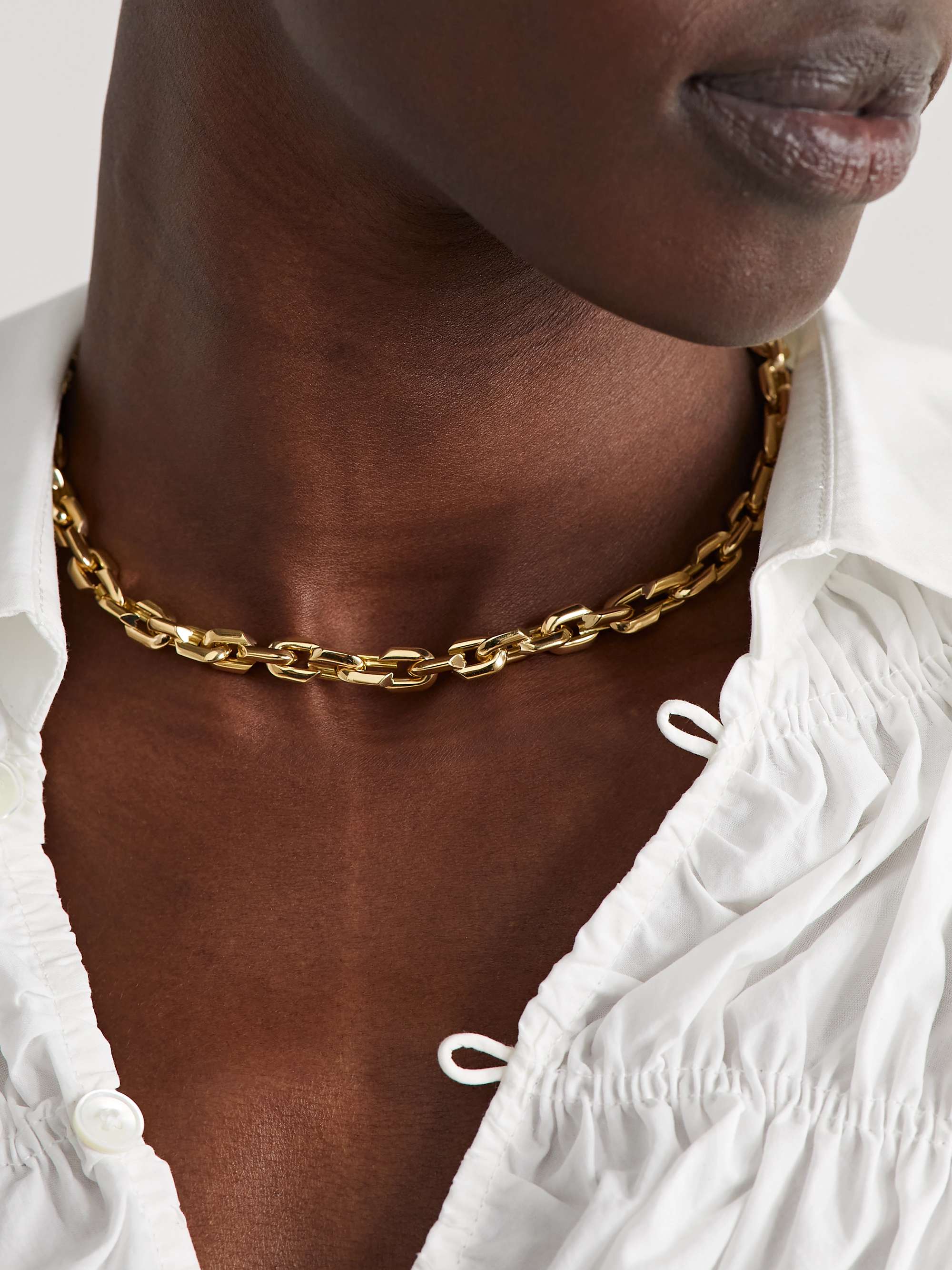 FOUNDRAE Small Strong Hearts 18-karat gold necklace