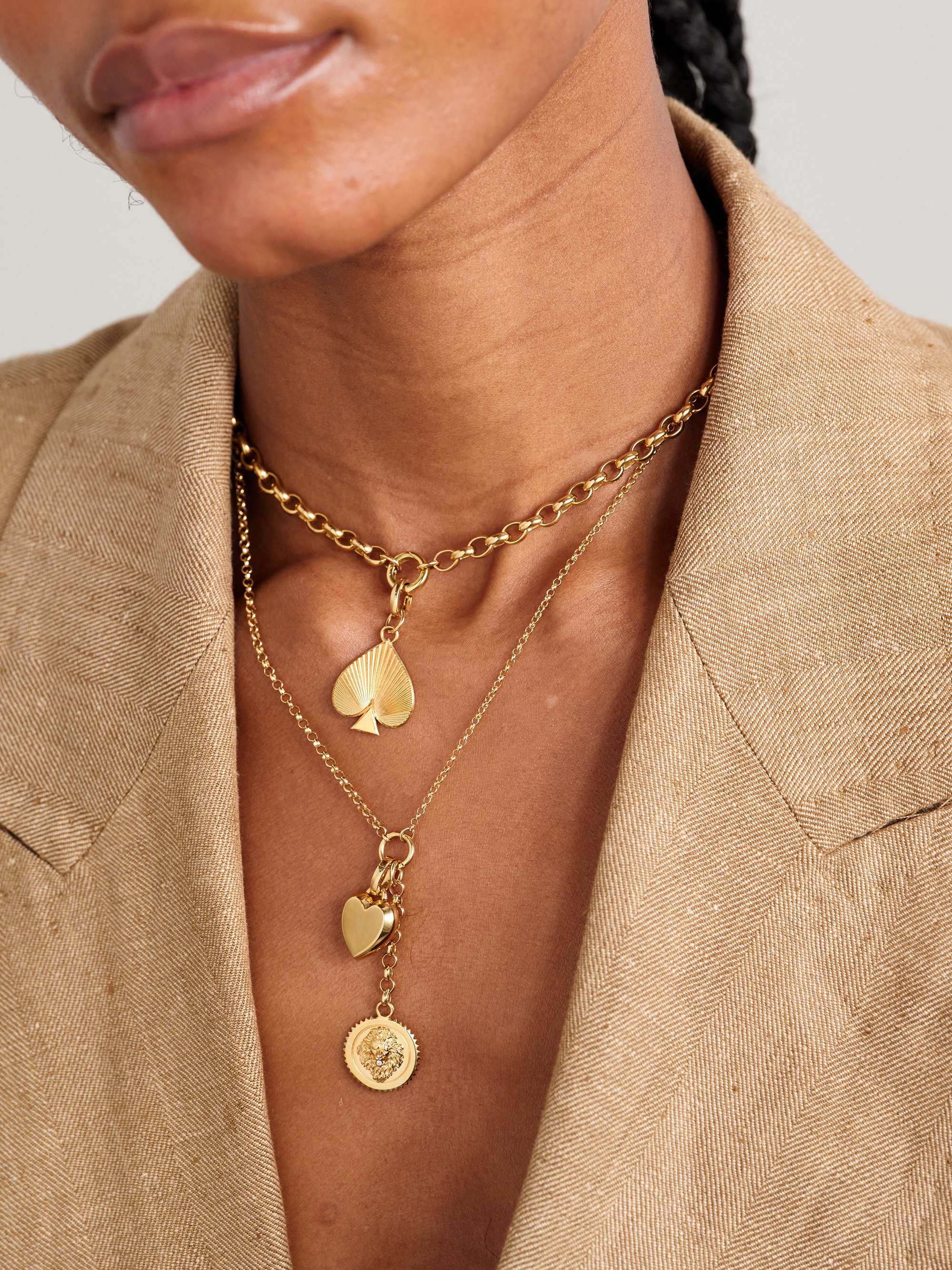 FOUNDRAE Strength + Love Story 18-karat gold diamond necklace
