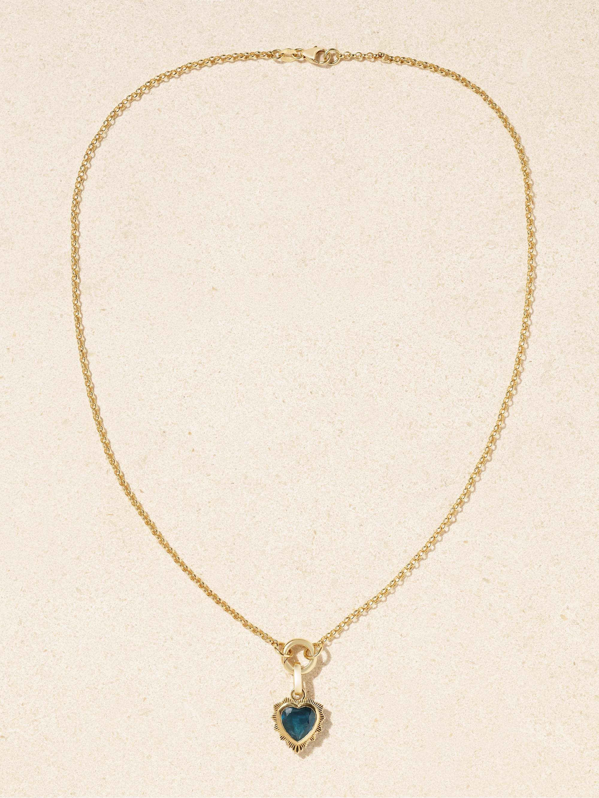 FOUNDRAE Gemstone Heart 18-karat gold topaz necklace