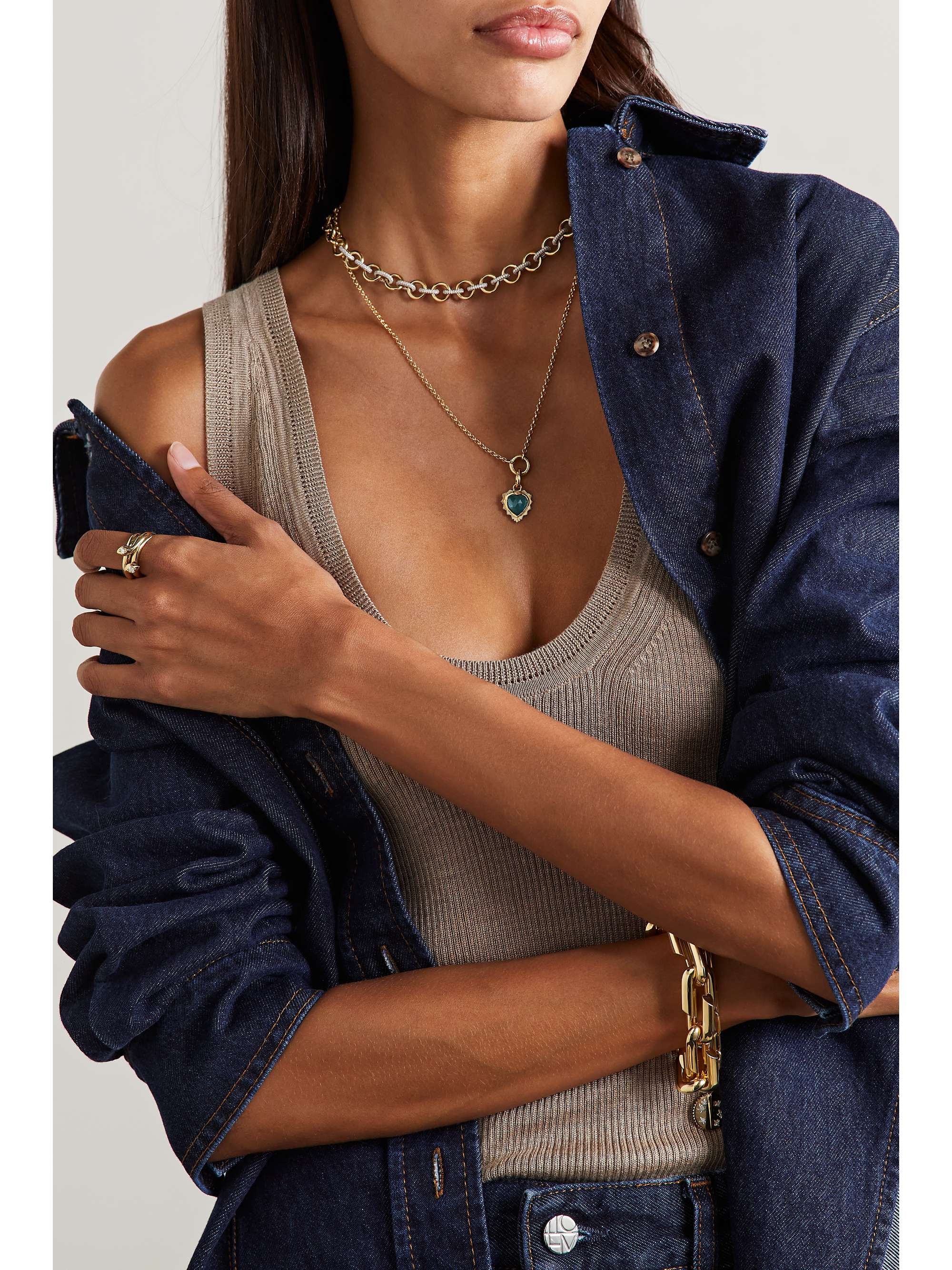 FOUNDRAE Gemstone Heart 18-karat gold topaz necklace