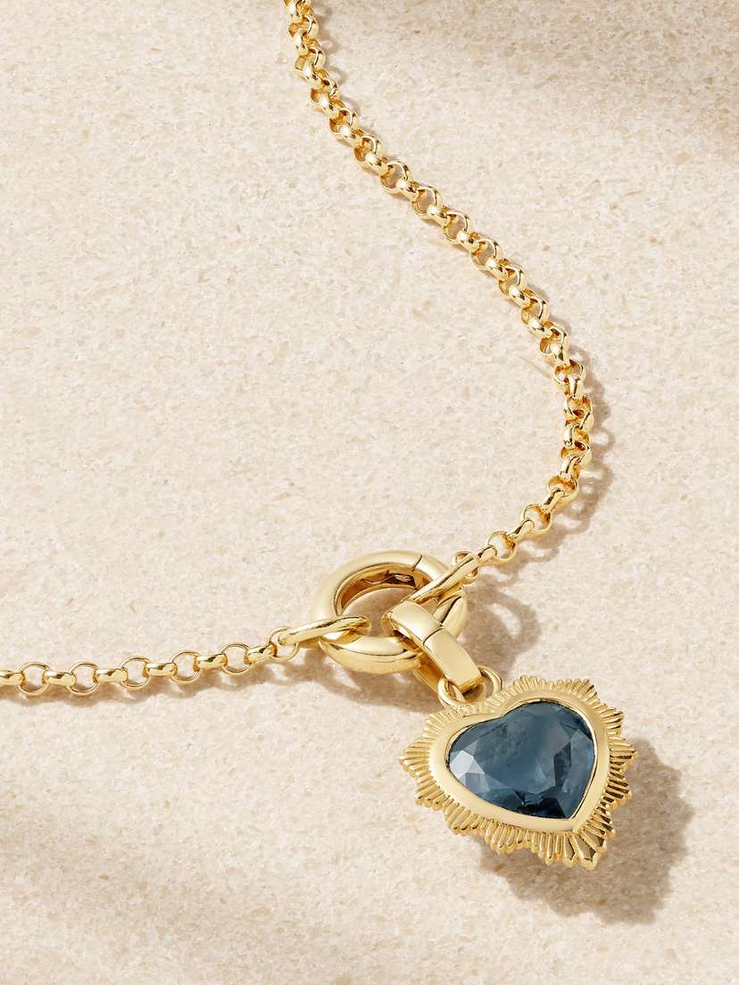 Foundrae Gemstone Heart 18-karat Gold Topaz Necklace