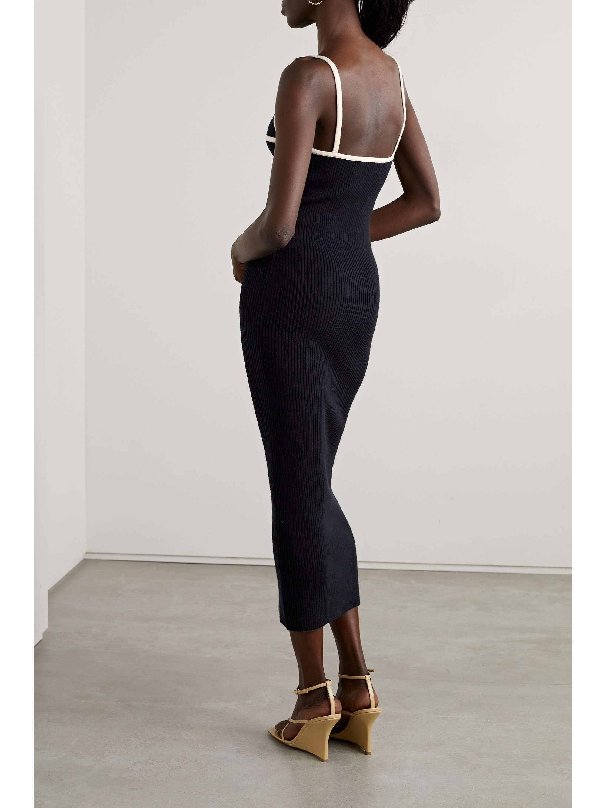 MARA HOFFMAN Sasha piped ribbed organic cotton-blend midi dress