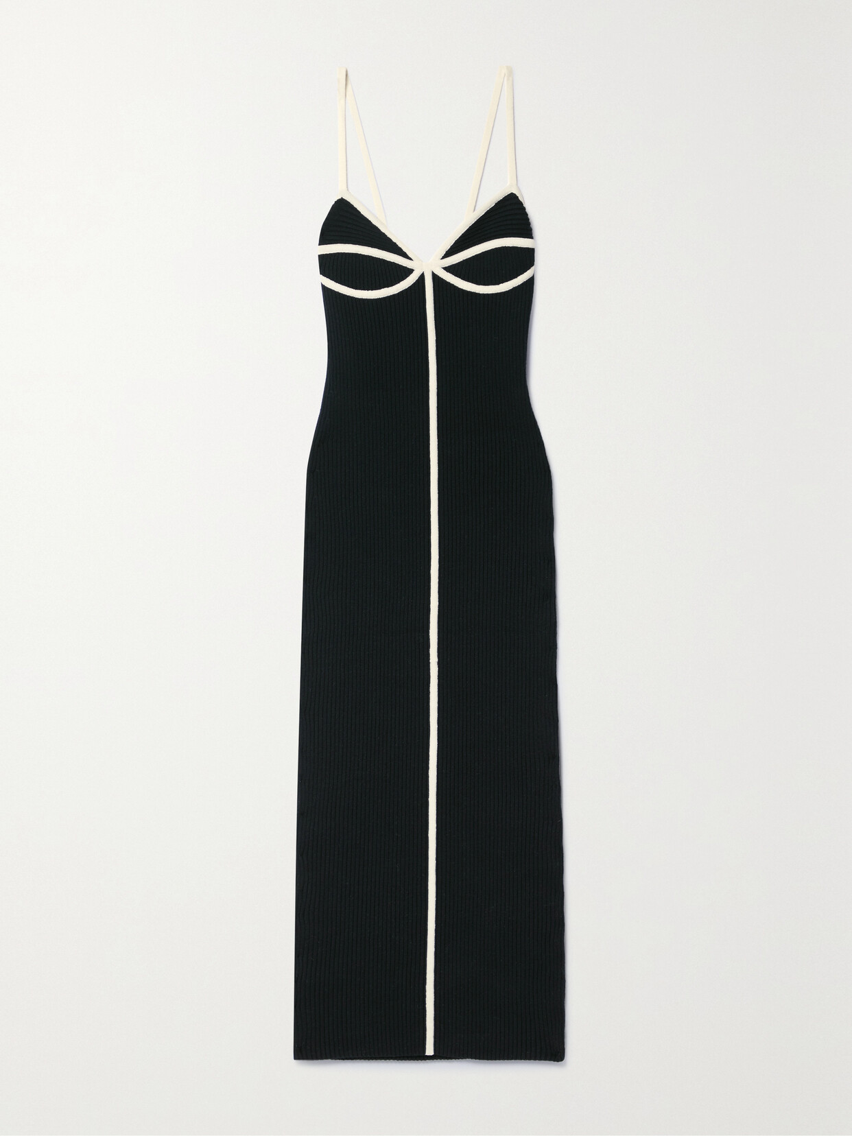 Mara Hoffman - Sasha Piped Ribbed Organic Cotton-blend Midi Dress - Black