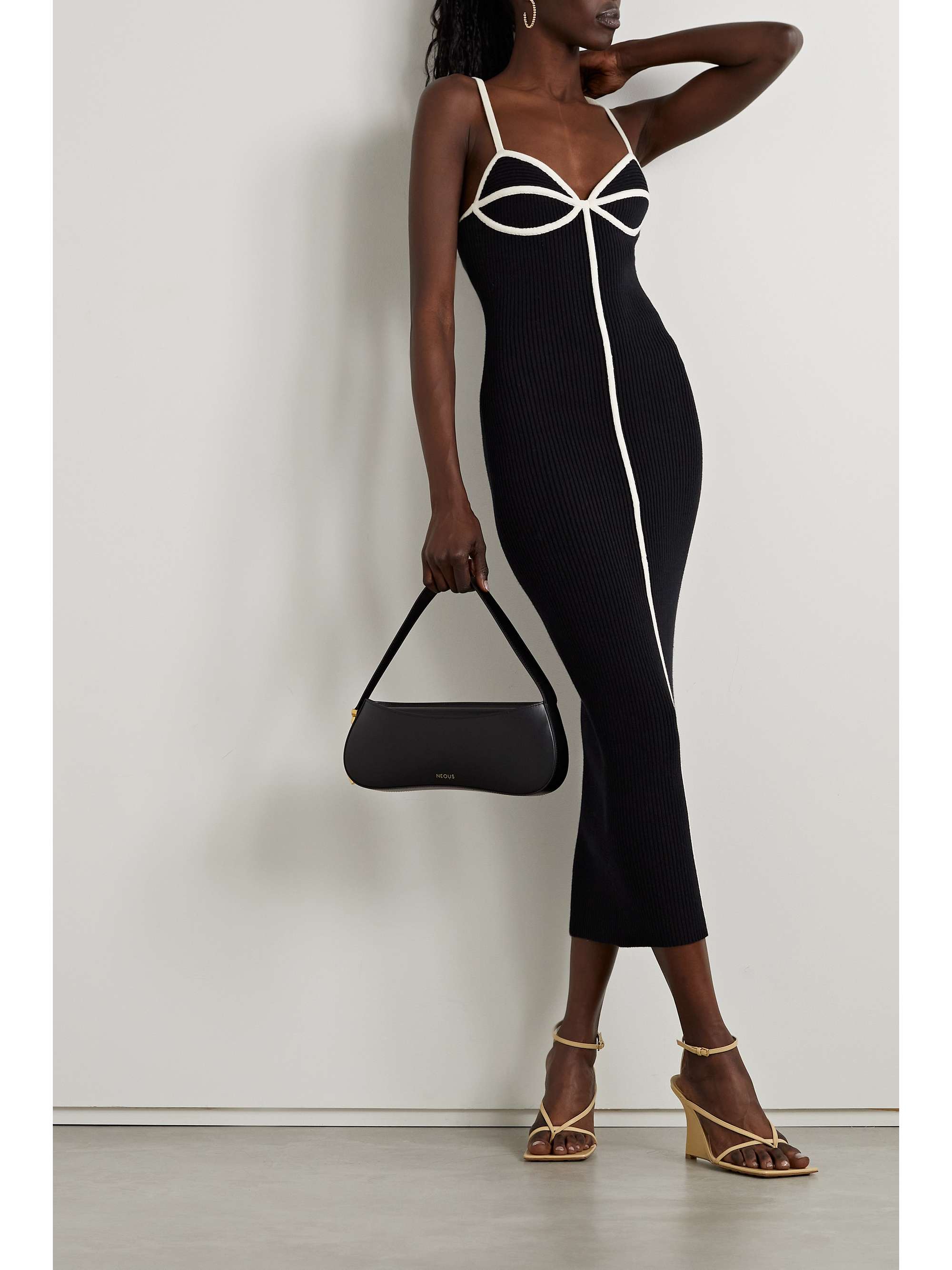 MARA HOFFMAN Sasha piped ribbed organic cotton-blend midi dress