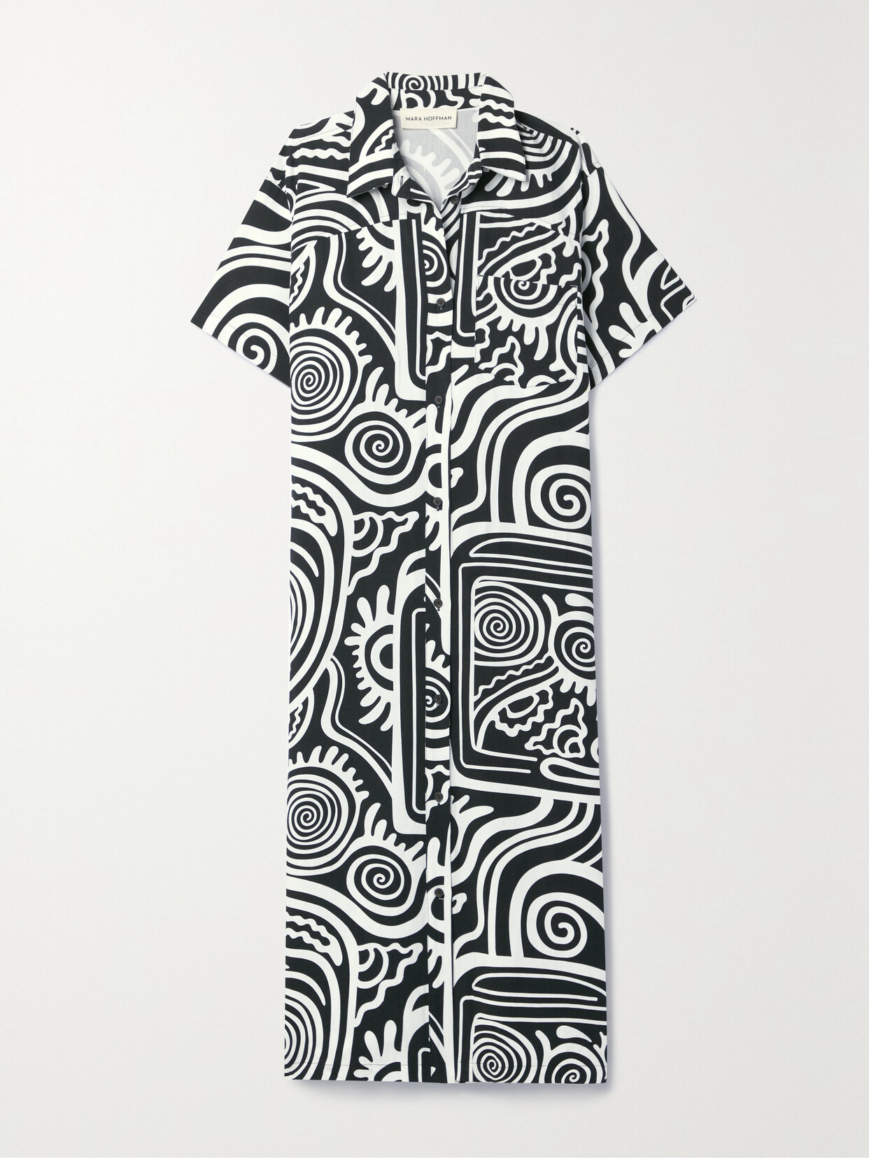 Mara Hoffman - Abbie Printed Tencel Lyocell And Linen-blend Midi Dress - Black