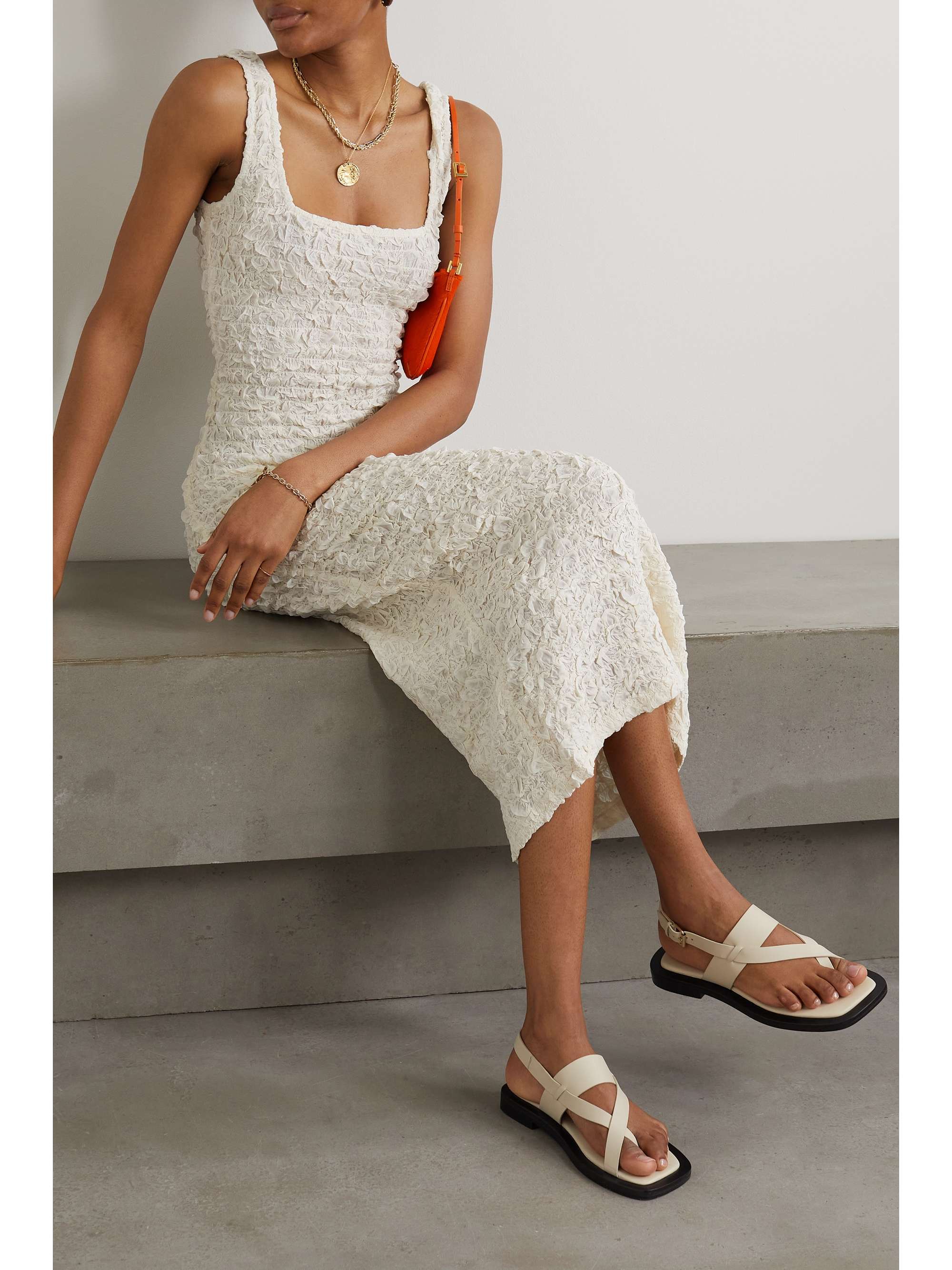 MARA HOFFMAN + NET SUSTAIN popcorn TENCEL modal midi dress NETAPORTER