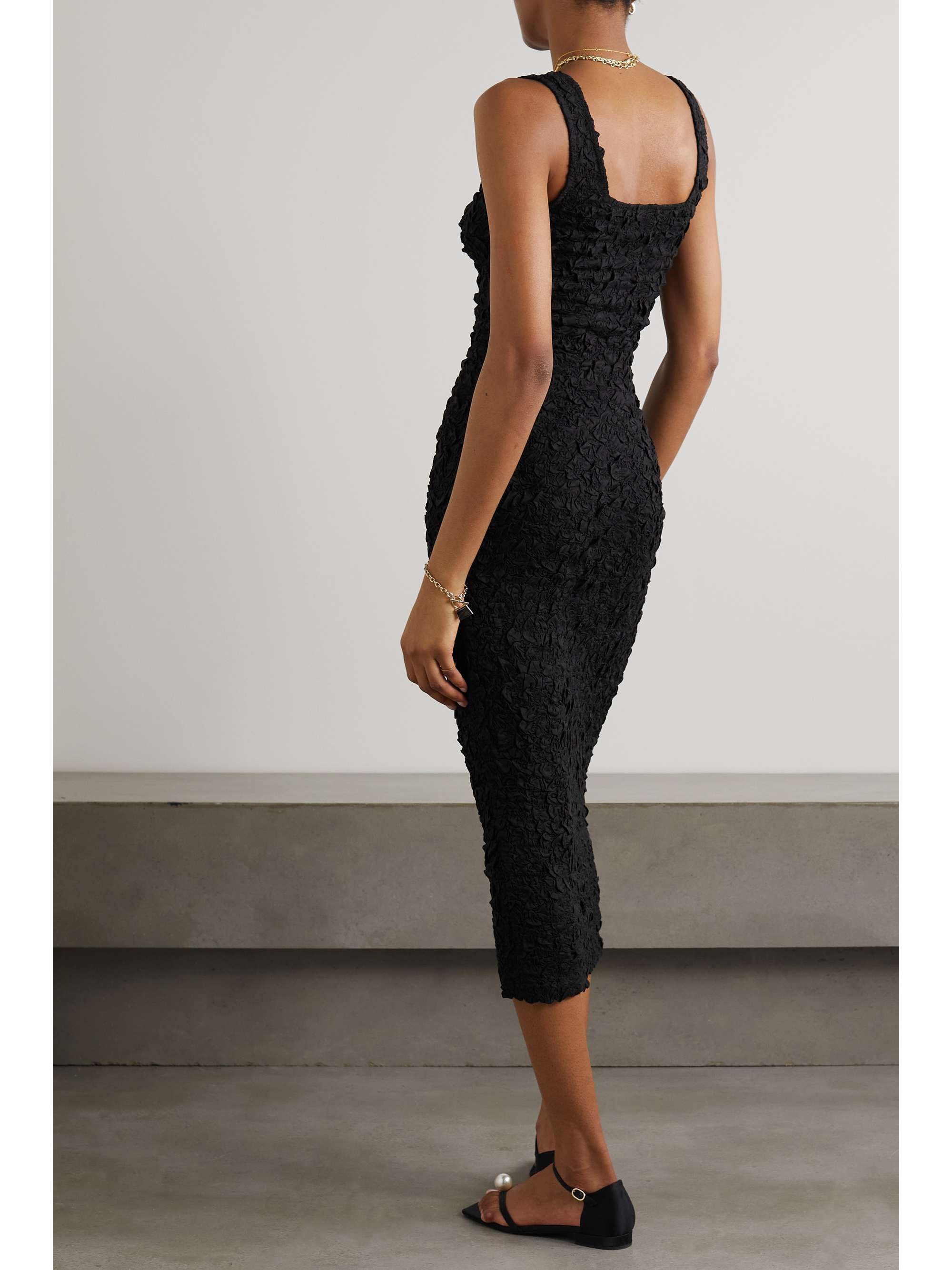 MARA HOFFMAN + NET SUSTAIN popcorn TENCEL modal midi dress | NET-A-PORTER