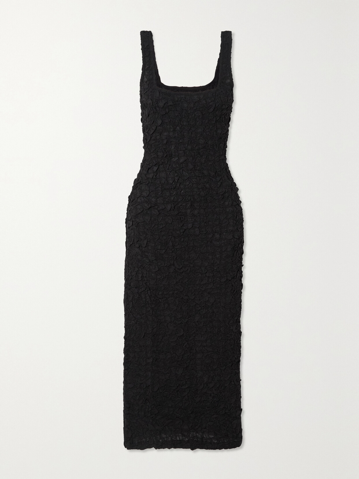 Shop Mara Hoffman + Net Sustain Popcorn Tencel Modal Midi Dress In Black