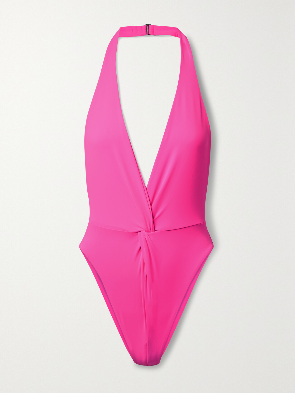 Gabriela Neon Stretch-econyl Halterneck Swimsuit