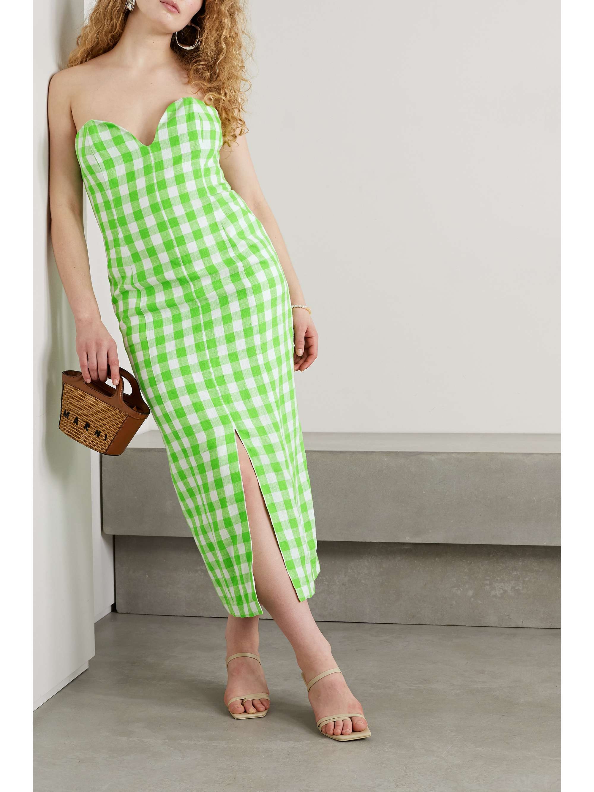 gingham midi dress