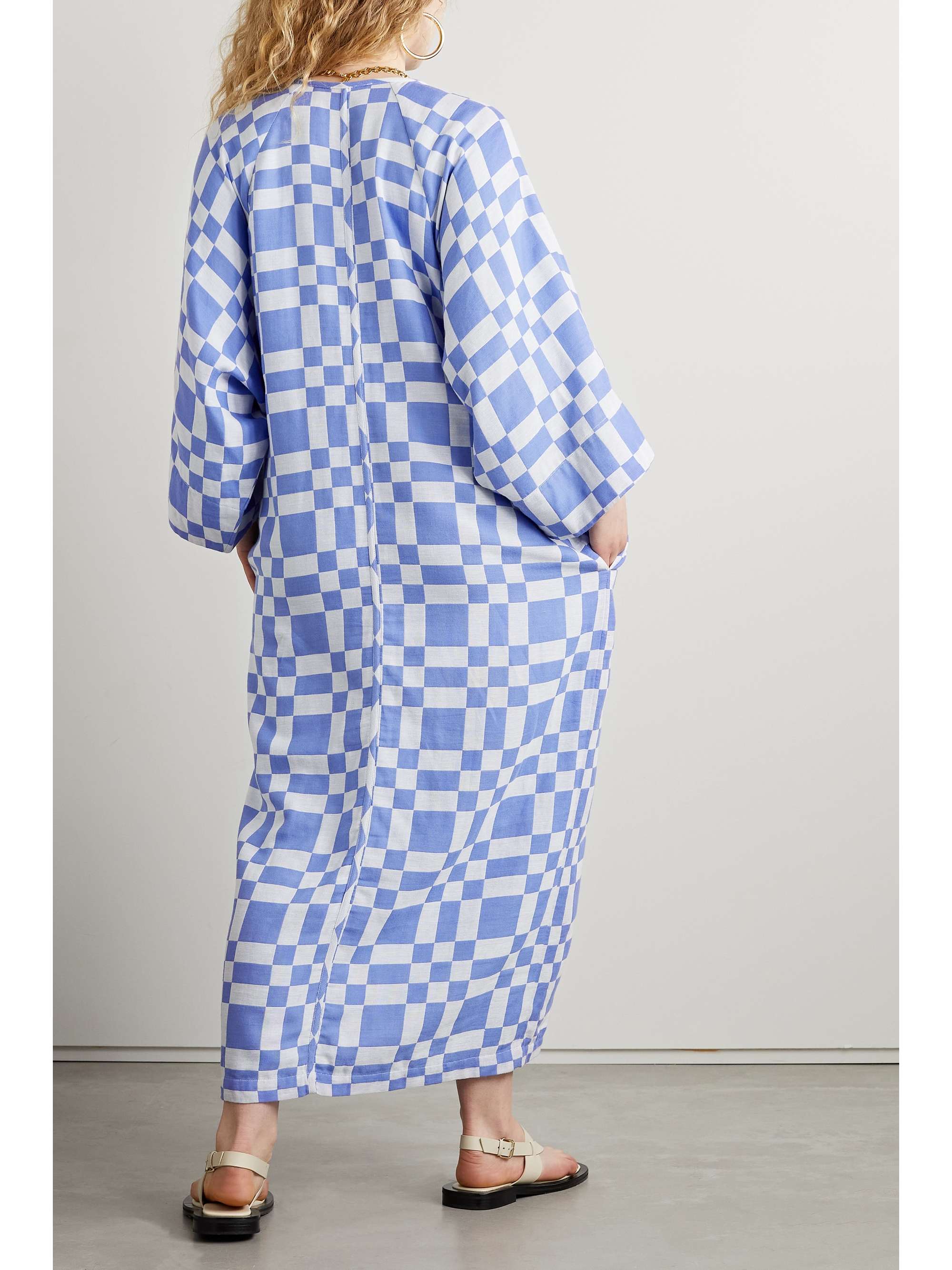 MARA HOFFMAN Phoebe oversized checked organic cotton-blend kaftan