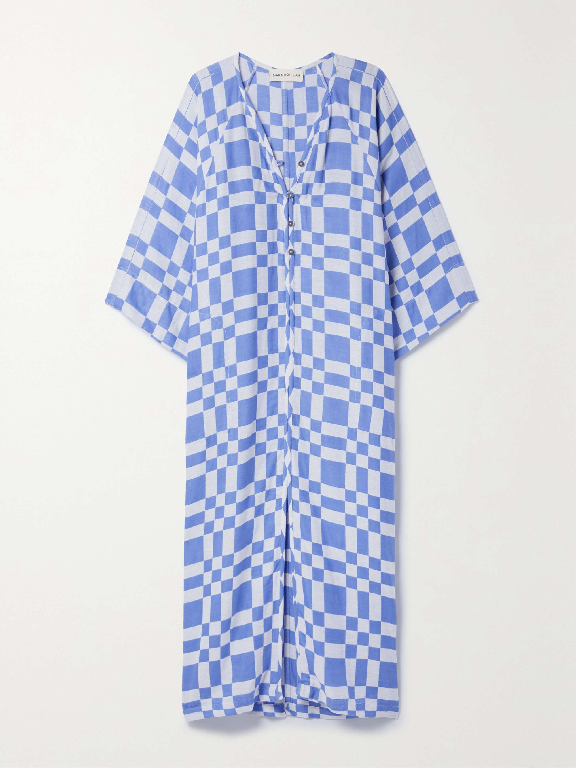 MARA HOFFMAN + NET SUSTAIN Phoebe oversized checked organic cotton ...