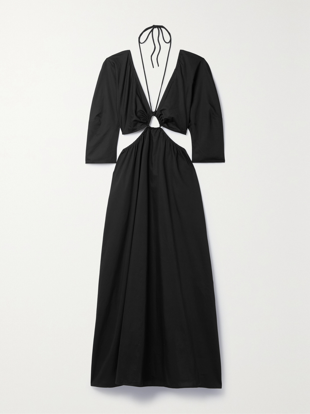 Mara Hoffman - Shaina Cutout Organic Cotton-poplin Halterneck Maxi Dress - Black