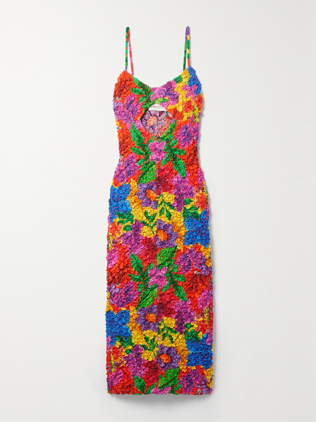 Kimiko Cutout Printed Tencel Lyocell-cloqué Midi Dress