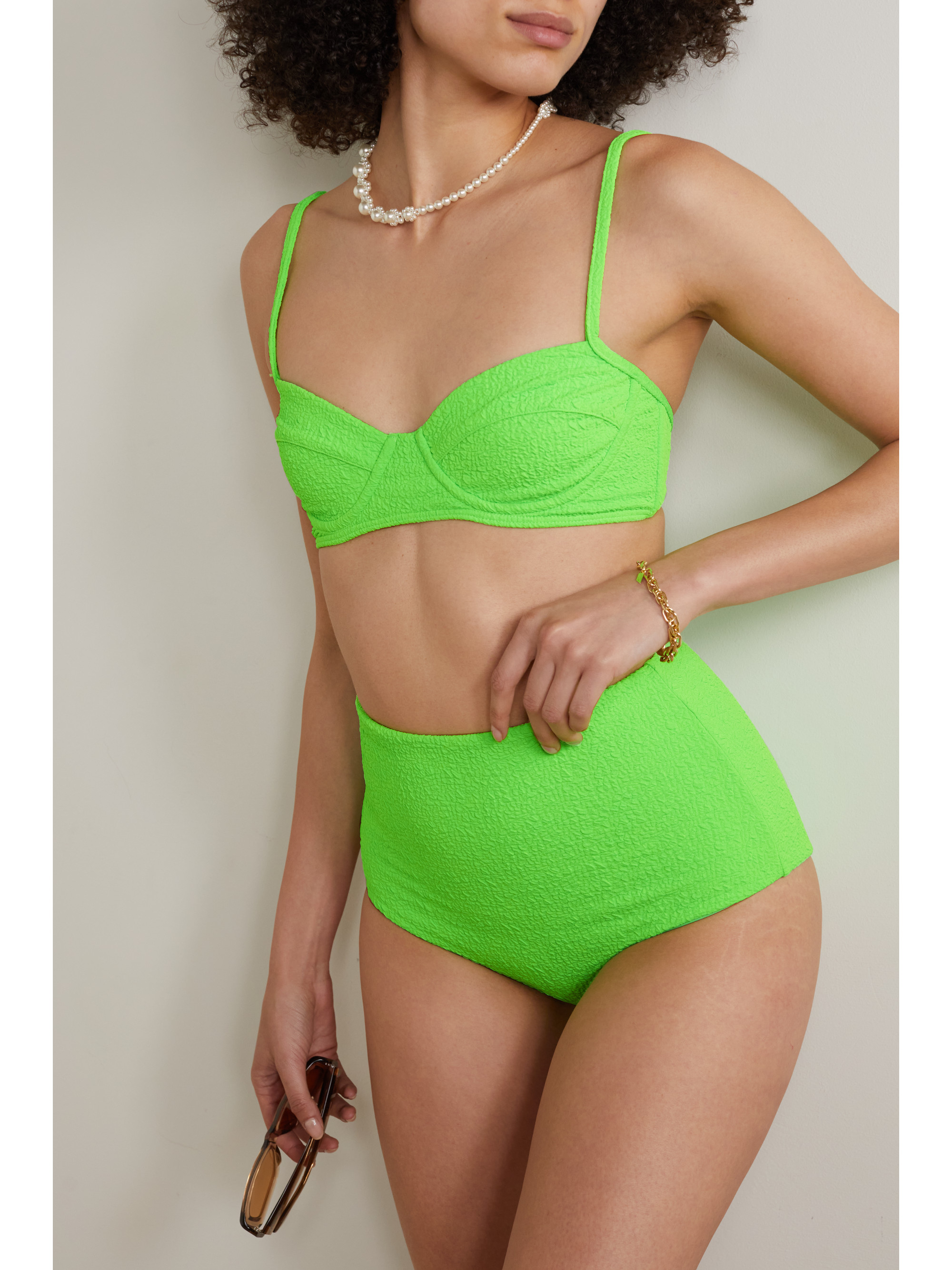 Mara Hoffman + NET SUSTAIN Lua recycled popcorn underwired bikini top