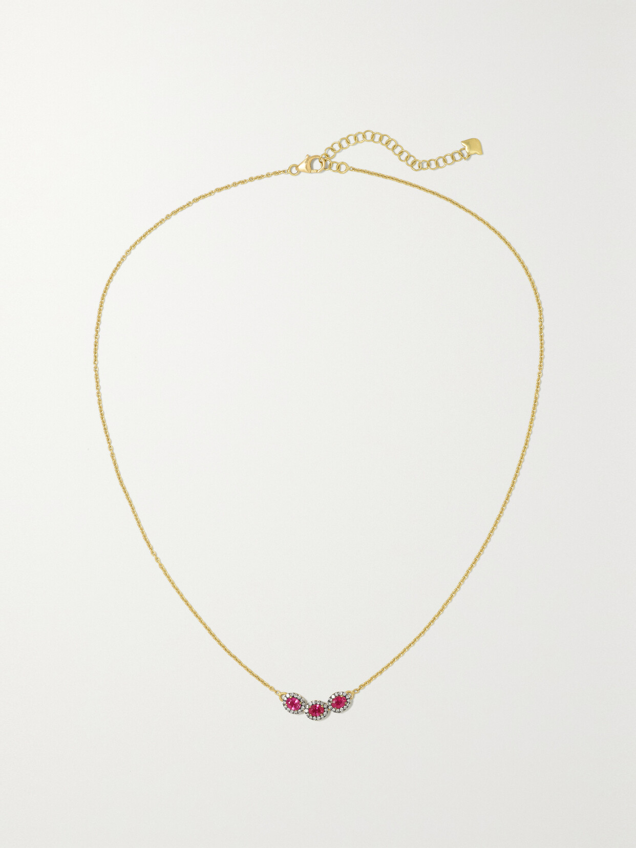 Amrapali London - Rhodium-plated 18-karat Gold, Ruby And Diamond Necklace - one size