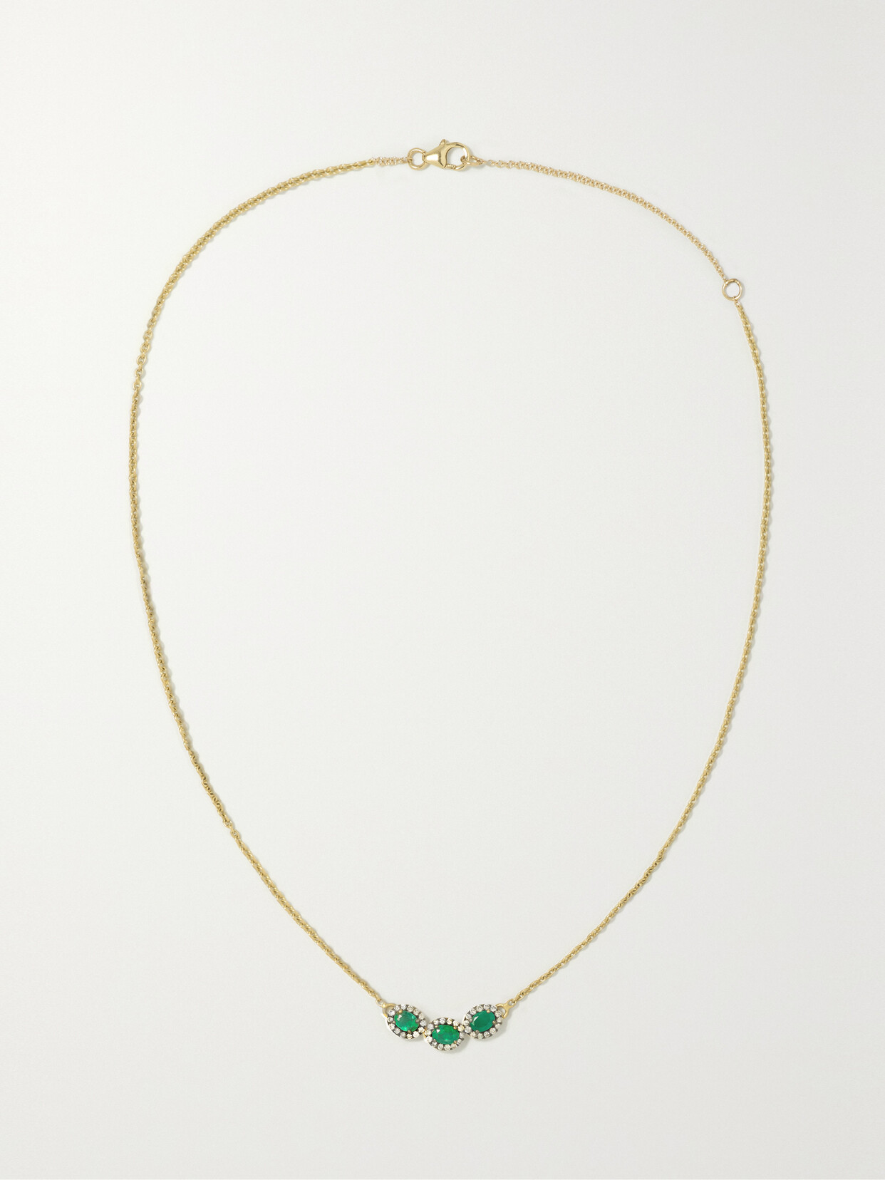 Amrapali London - Rhodium-plated 18-karat Gold, Emerald And Diamond Necklace - one size