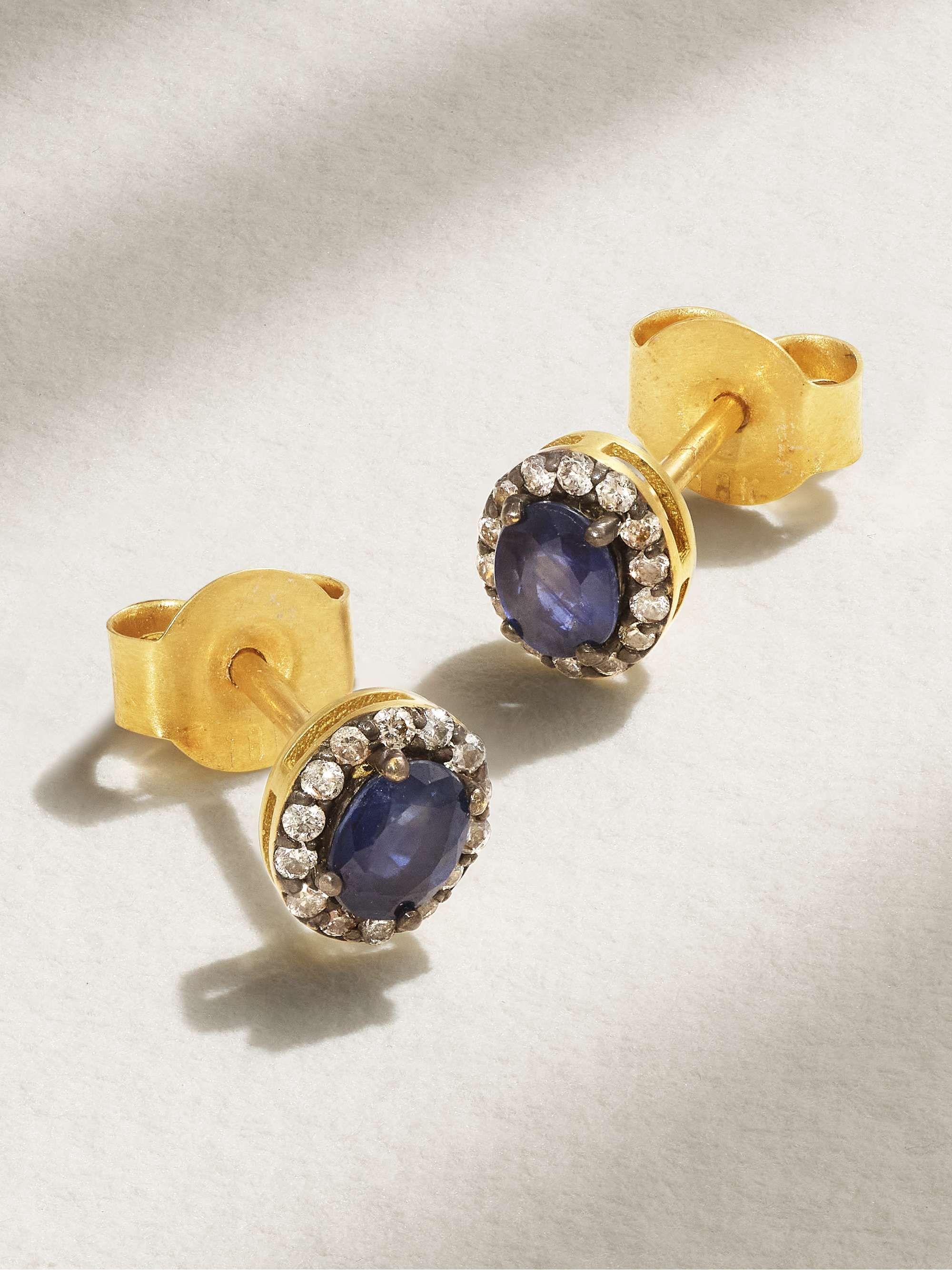 AMRAPALI LONDON Rajasthan mini rhodium-plated 18-karat gold, ruby and diamond earrings