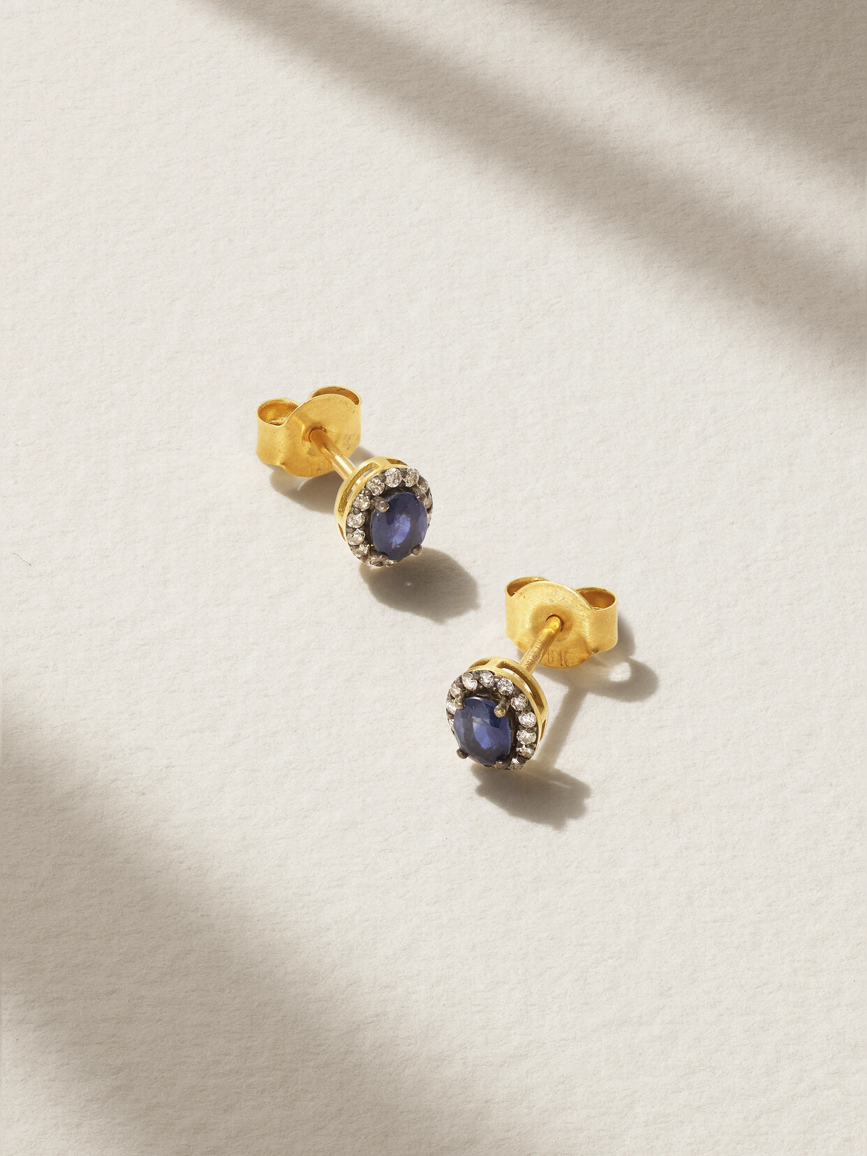 Amrapali London Rajasthan Mini Rhodium-plated 18-karat Gold, Sapphire And Diamond Earrings