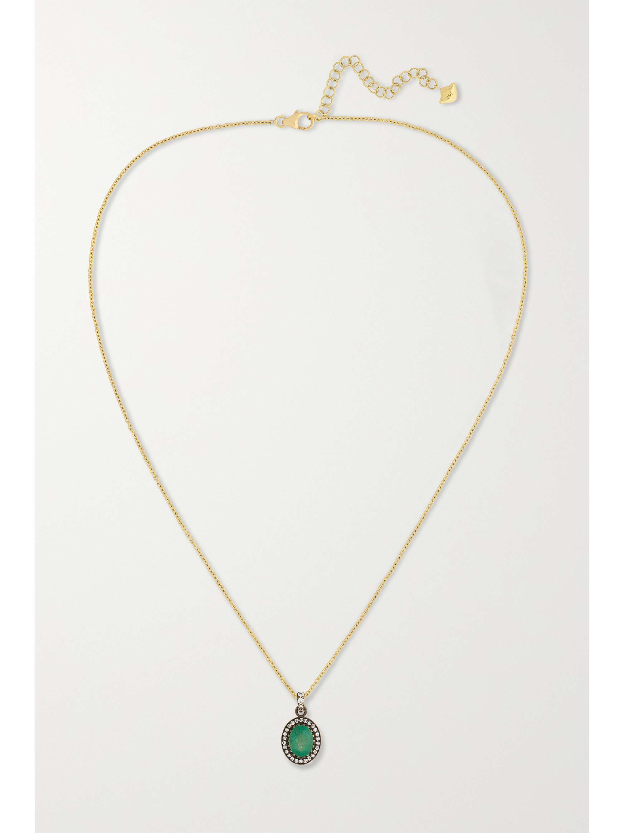 AMRAPALI LONDON Rajasthan 18-karat gold, emerald and diamond necklace