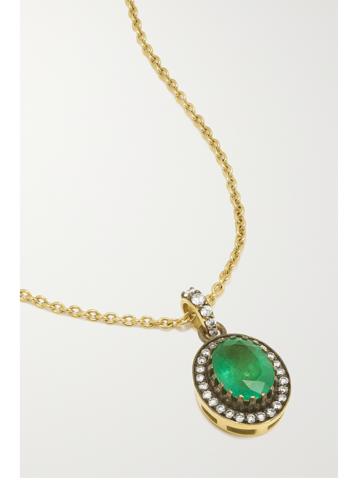 Amrapali London - Rajasthan 18-karat Gold, Emerald And Diamond Necklace - Green