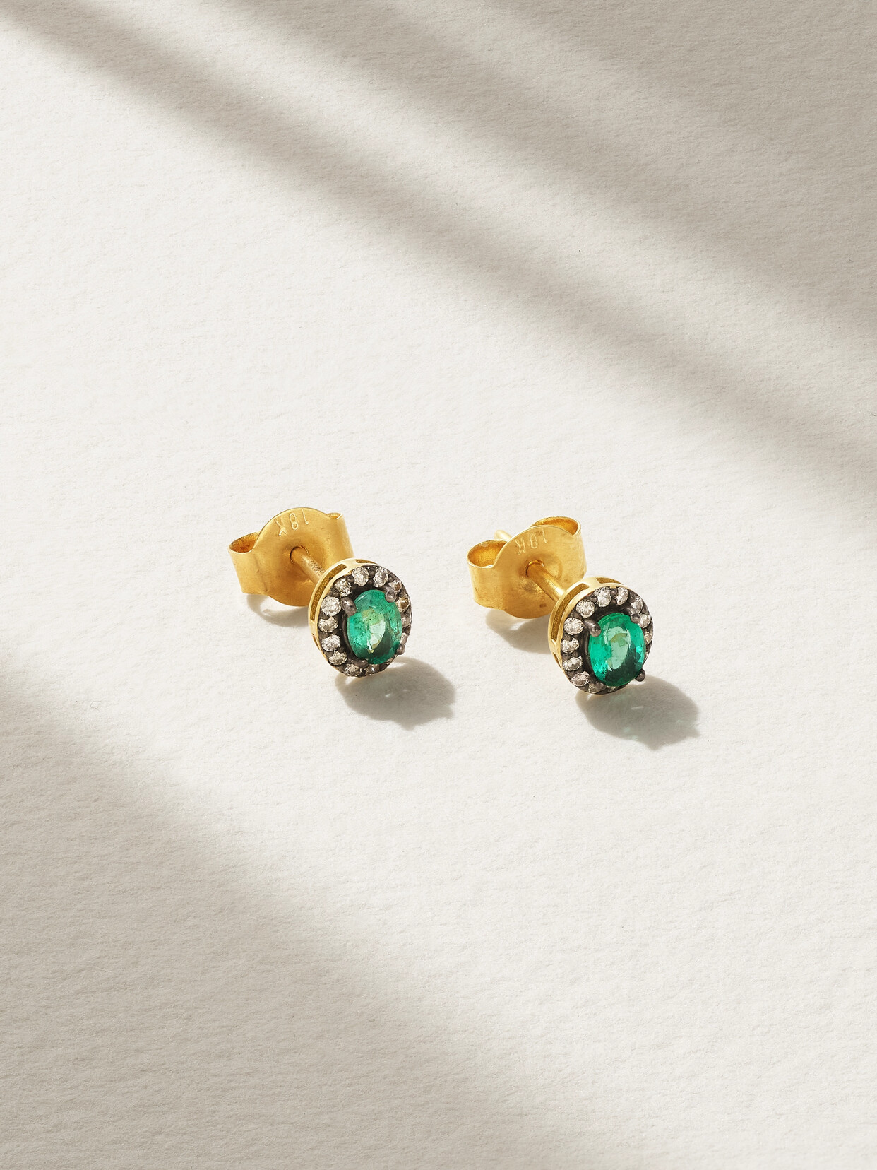 Amrapali London - Rajasthan Mini Rhodium-plated 18-karat Gold, Emerald And Diamond Earrings - One size