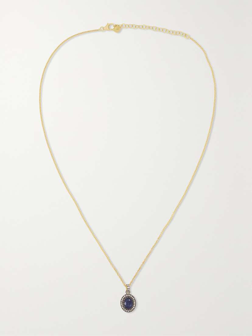 Amrapali London Rajasthan Rhodium-plated 18-karat Gold, Sapphire And Diamond Necklace