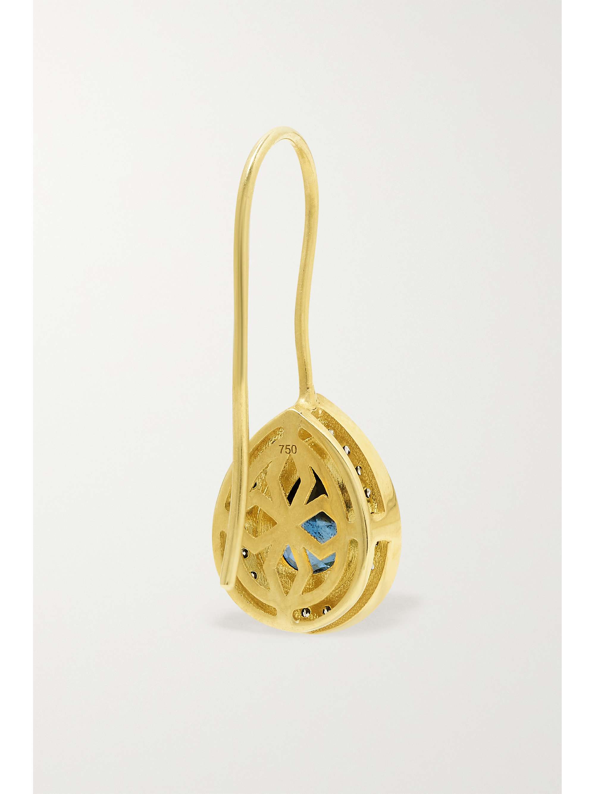 AMRAPALI LONDON Rajasthan rhodium-plated 18-karat gold, sapphire and diamond earrings